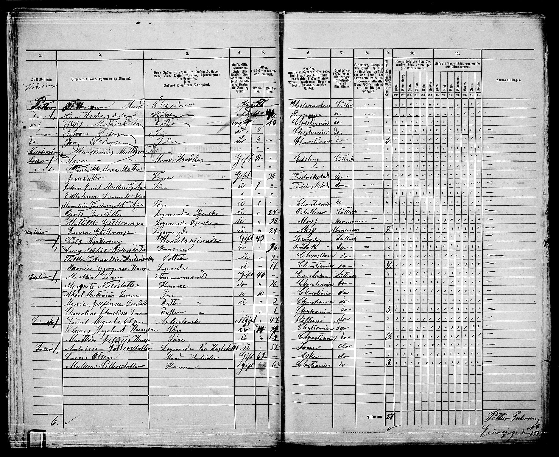 RA, 1865 census for Kristiania, 1865, p. 4917