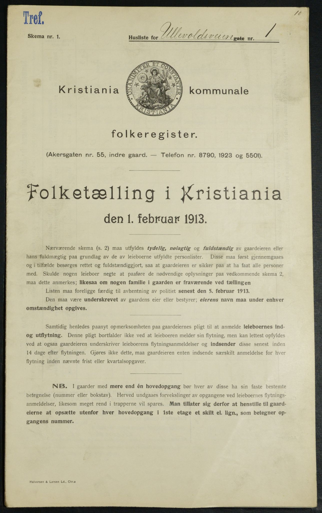 OBA, Municipal Census 1913 for Kristiania, 1913, p. 118786