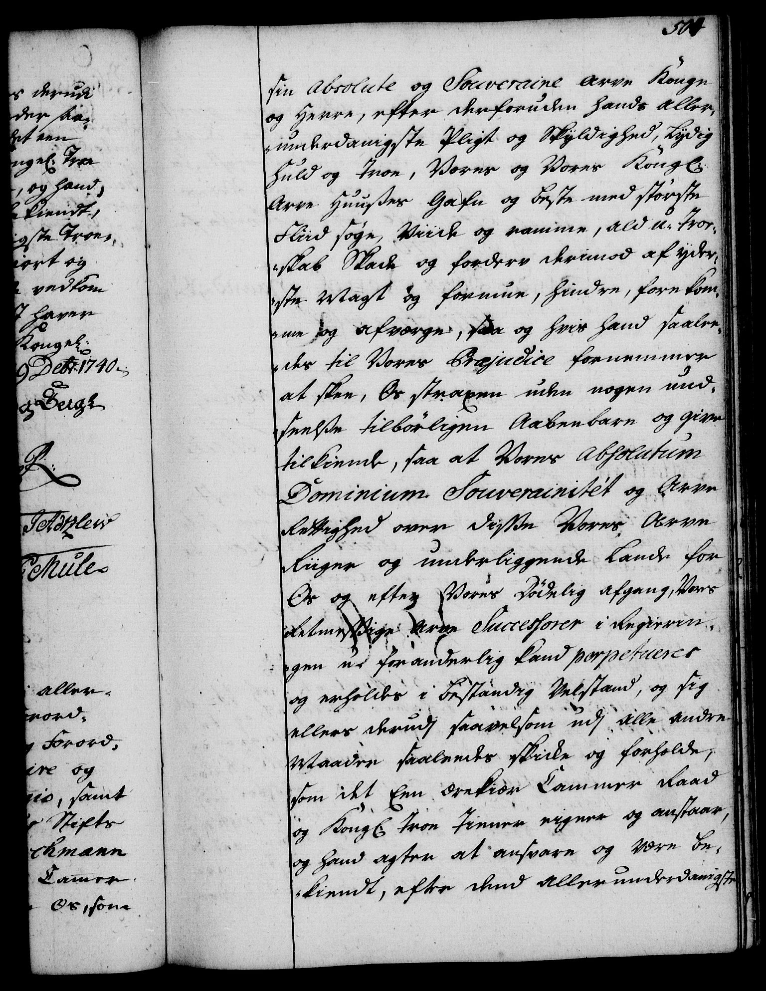 Rentekammeret, Kammerkanselliet, RA/EA-3111/G/Gg/Gge/L0002: Norsk bestallingsprotokoll med register (merket RK 53.26), 1730-1744, p. 504