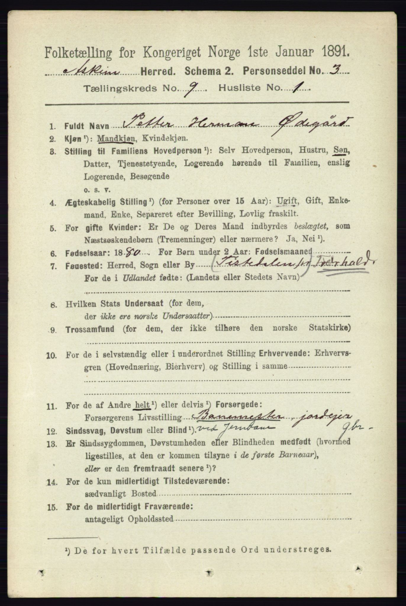 RA, 1891 census for 0124 Askim, 1891, p. 1466