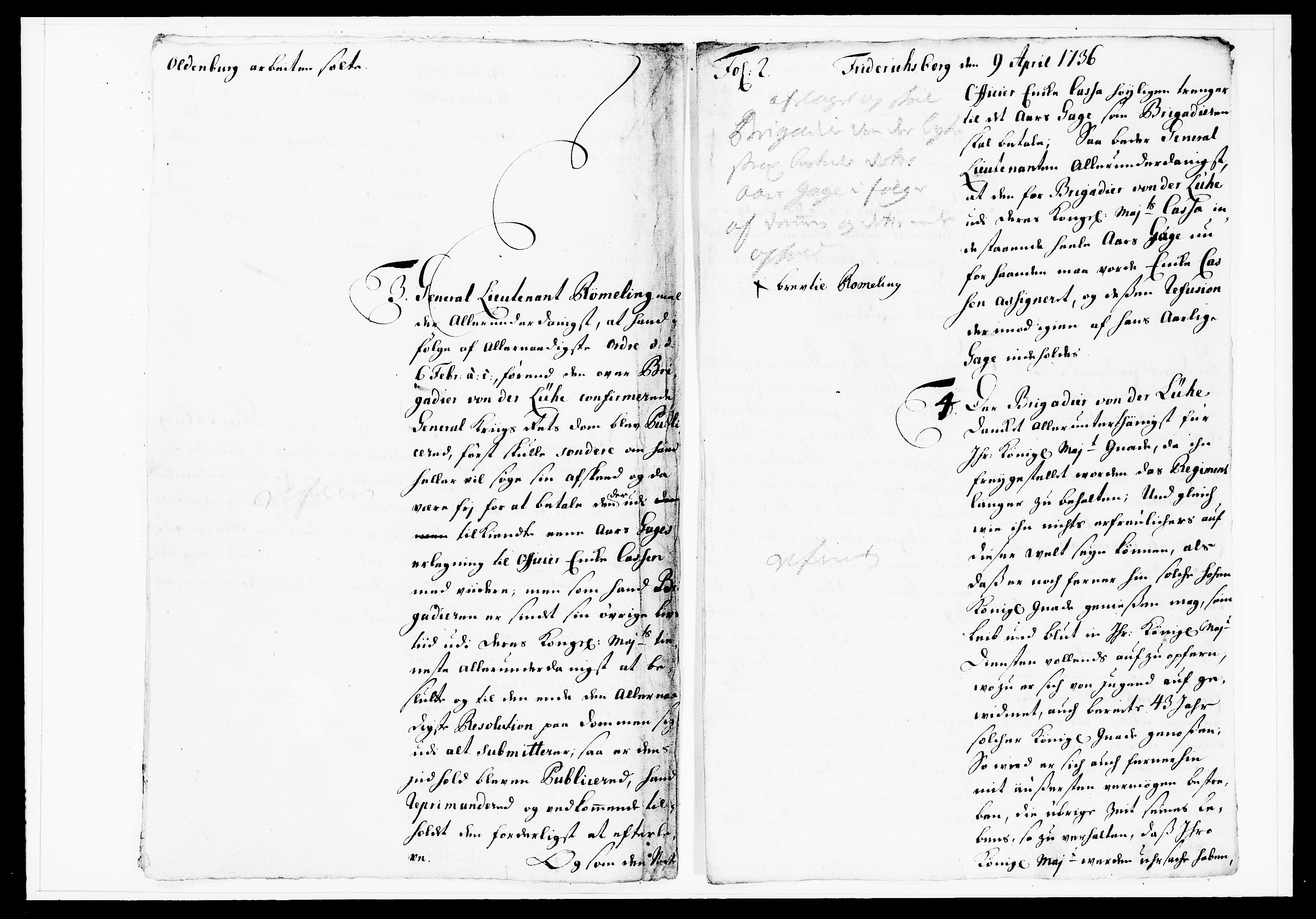Krigskollegiet, Krigskancelliet, DRA/A-0006/-/1130-1137: Refererede sager, 1736, p. 133