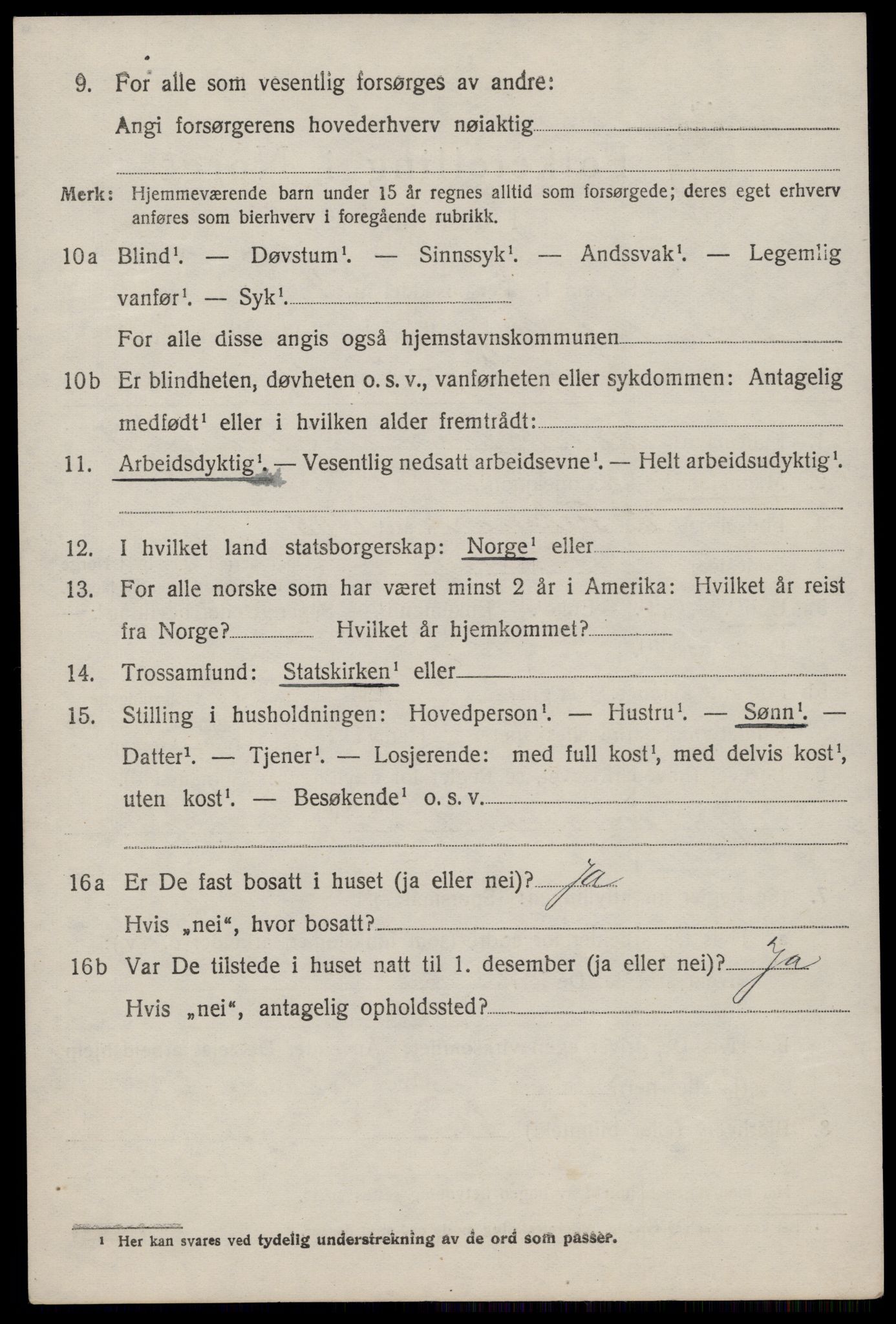 SAST, 1920 census for Sokndal, 1920, p. 4826