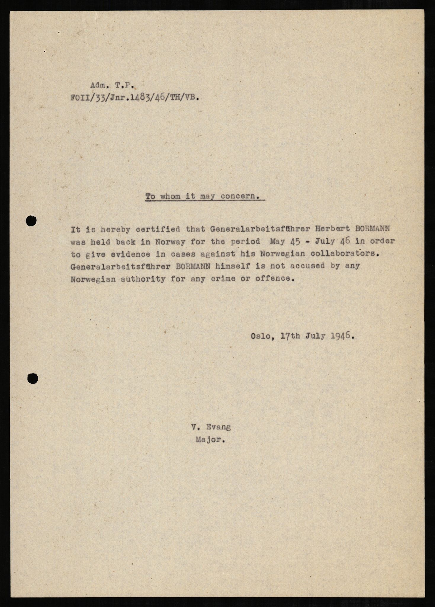 Forsvaret, Forsvarets overkommando II, AV/RA-RAFA-3915/D/Db/L0004: CI Questionaires. Tyske okkupasjonsstyrker i Norge. Tyskere., 1945-1946, p. 10