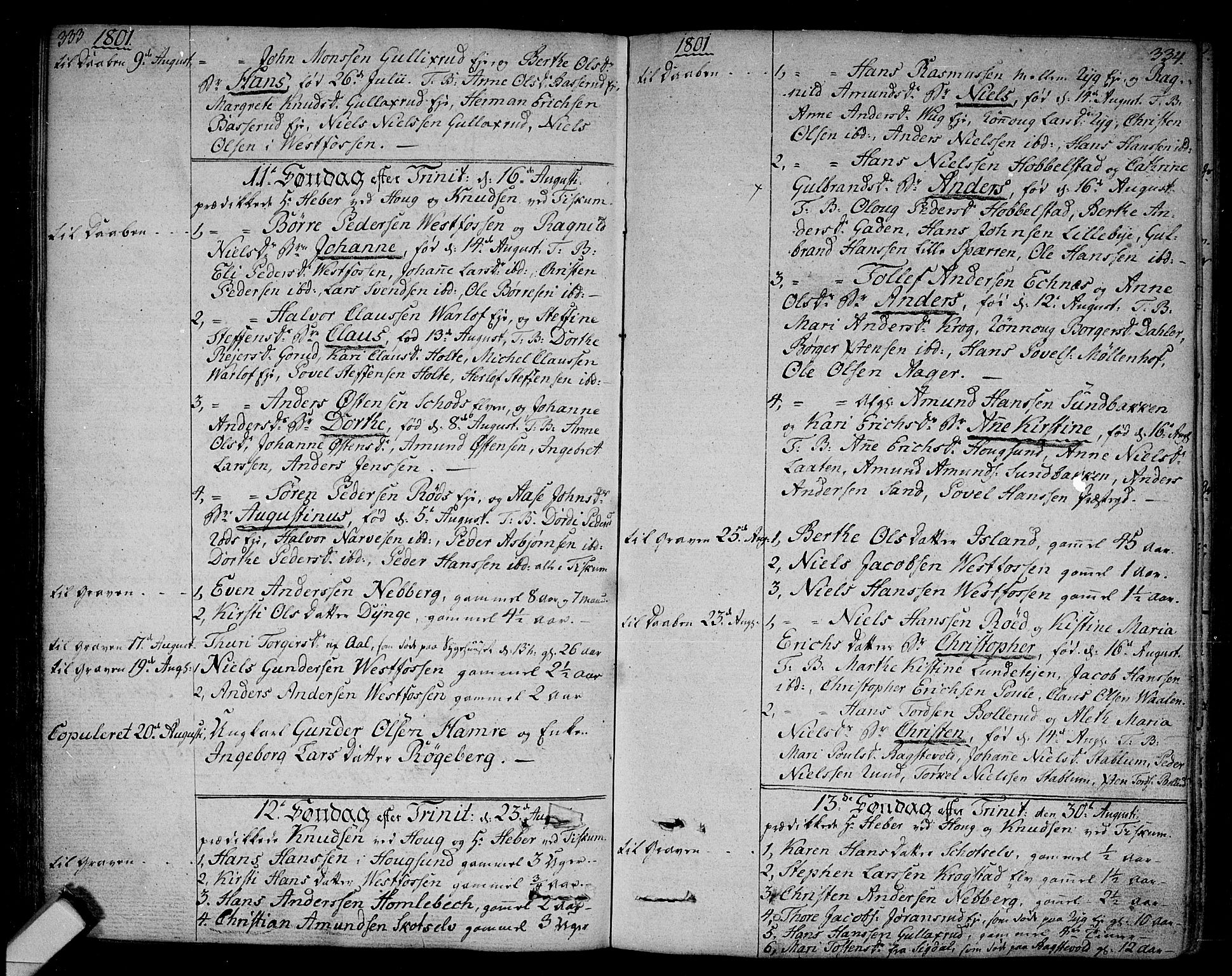 Eiker kirkebøker, AV/SAKO-A-4/F/Fa/L0009: Parish register (official) no. I 9, 1789-1806, p. 333-334