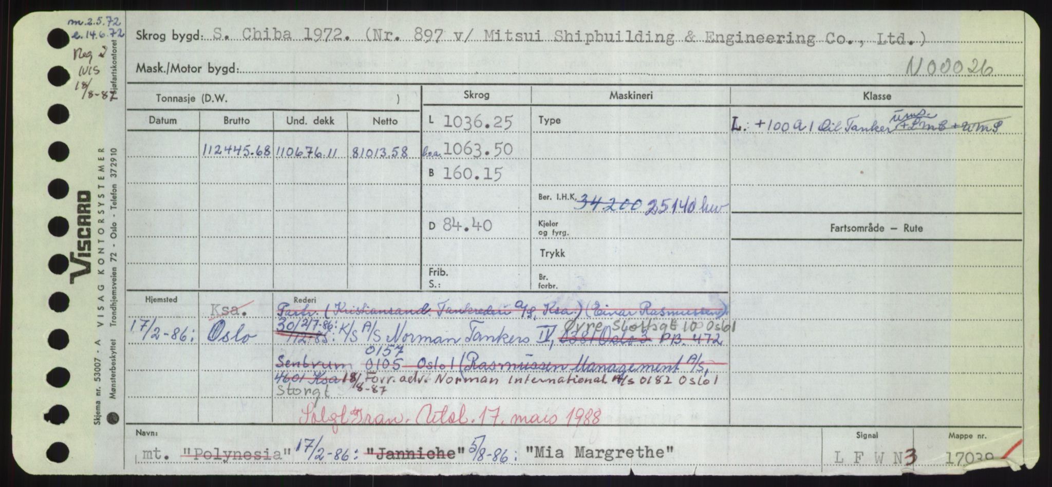 Sjøfartsdirektoratet med forløpere, Skipsmålingen, RA/S-1627/H/Hd/L0024: Fartøy, M-Mim, p. 547