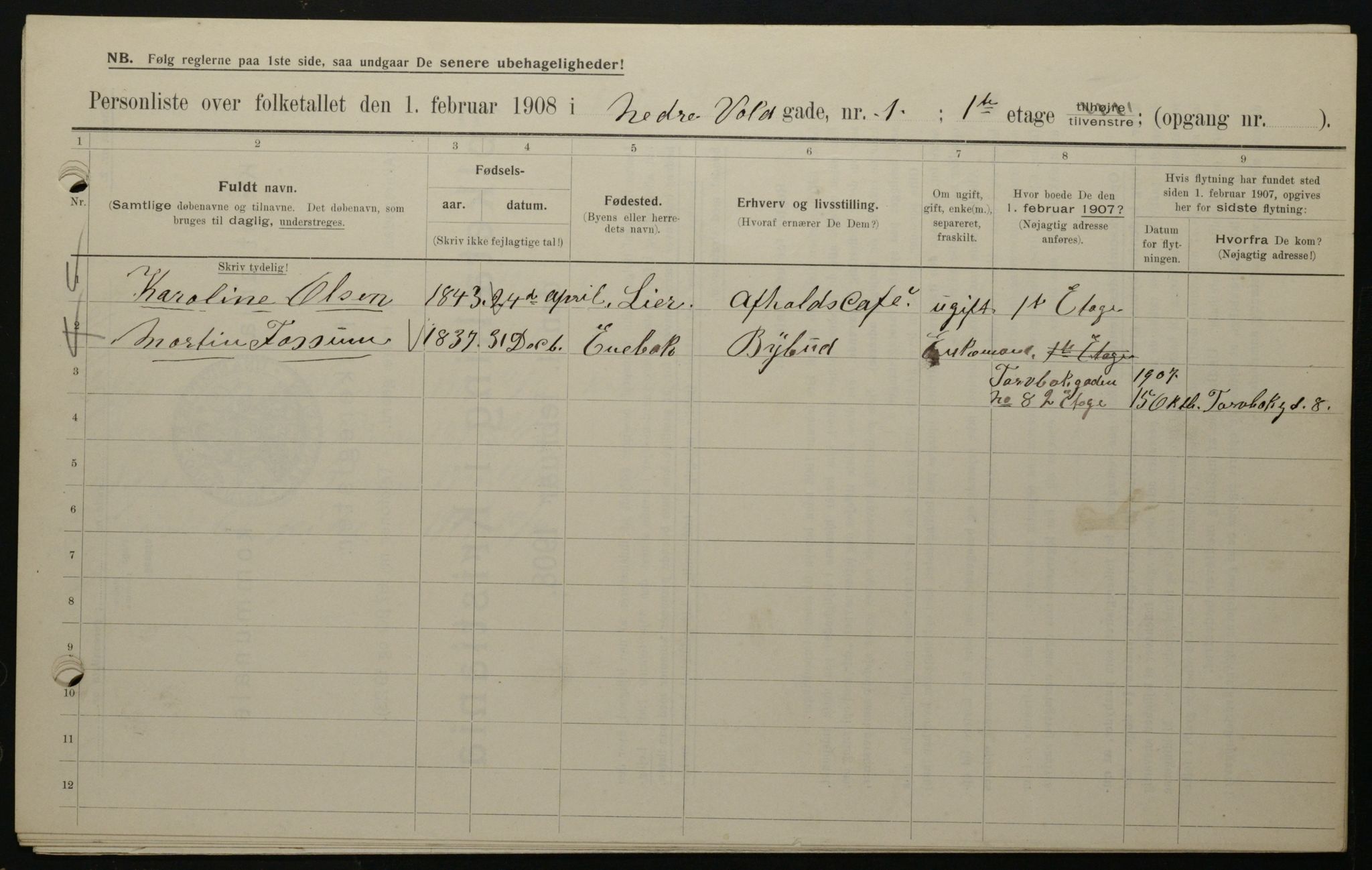 OBA, Municipal Census 1908 for Kristiania, 1908, p. 62350
