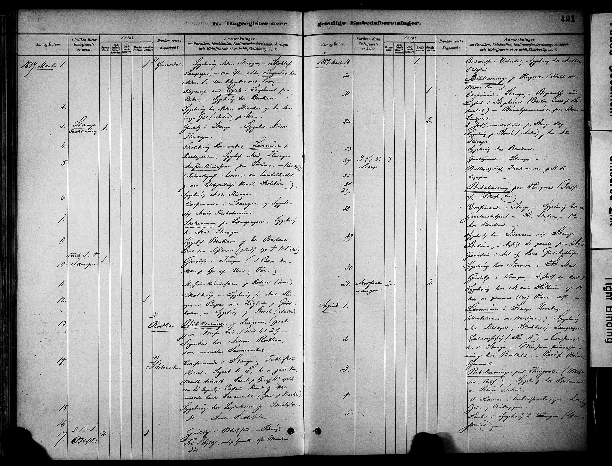 Stange prestekontor, AV/SAH-PREST-002/K/L0017: Parish register (official) no. 17, 1880-1893, p. 491