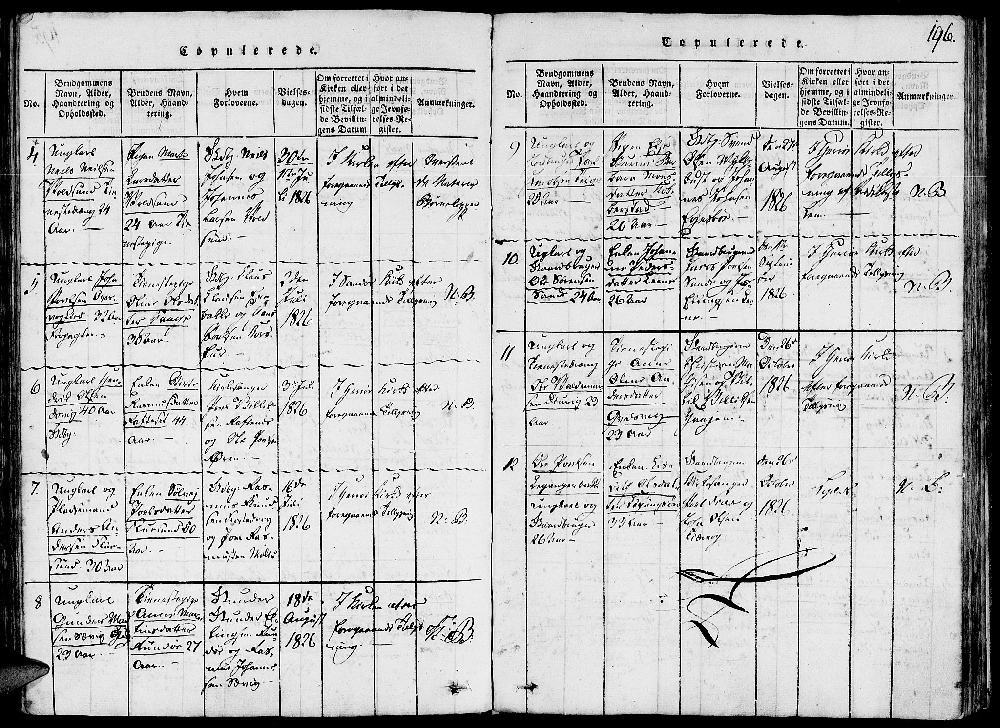 Ministerialprotokoller, klokkerbøker og fødselsregistre - Møre og Romsdal, AV/SAT-A-1454/507/L0069: Parish register (official) no. 507A04, 1816-1841, p. 196