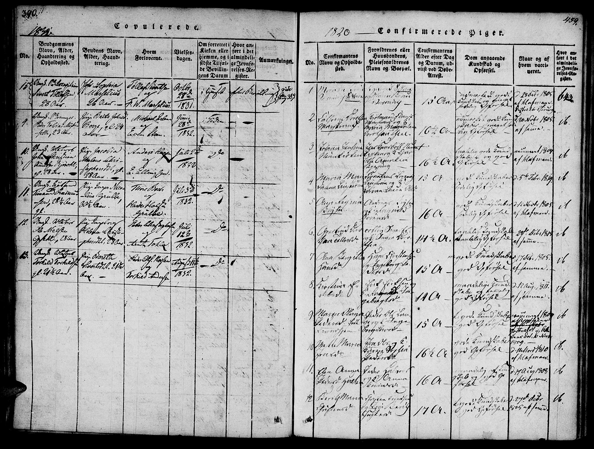 Ministerialprotokoller, klokkerbøker og fødselsregistre - Møre og Romsdal, SAT/A-1454/572/L0842: Parish register (official) no. 572A05, 1819-1832, p. 390-391
