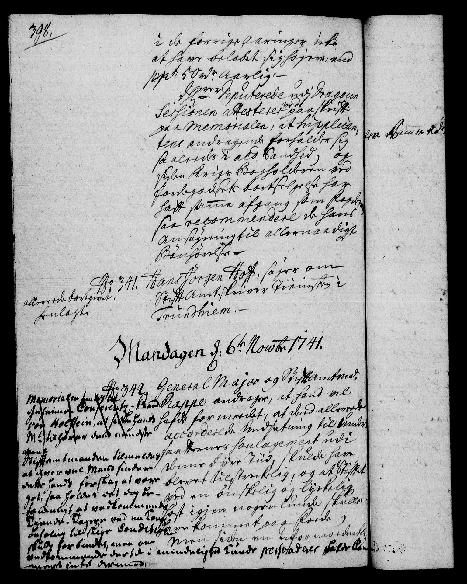 Rentekammeret, Kammerkanselliet, AV/RA-EA-3111/G/Gh/Gha/L0023: Norsk ekstraktmemorialprotokoll (merket RK 53.68), 1741-1742, p. 398