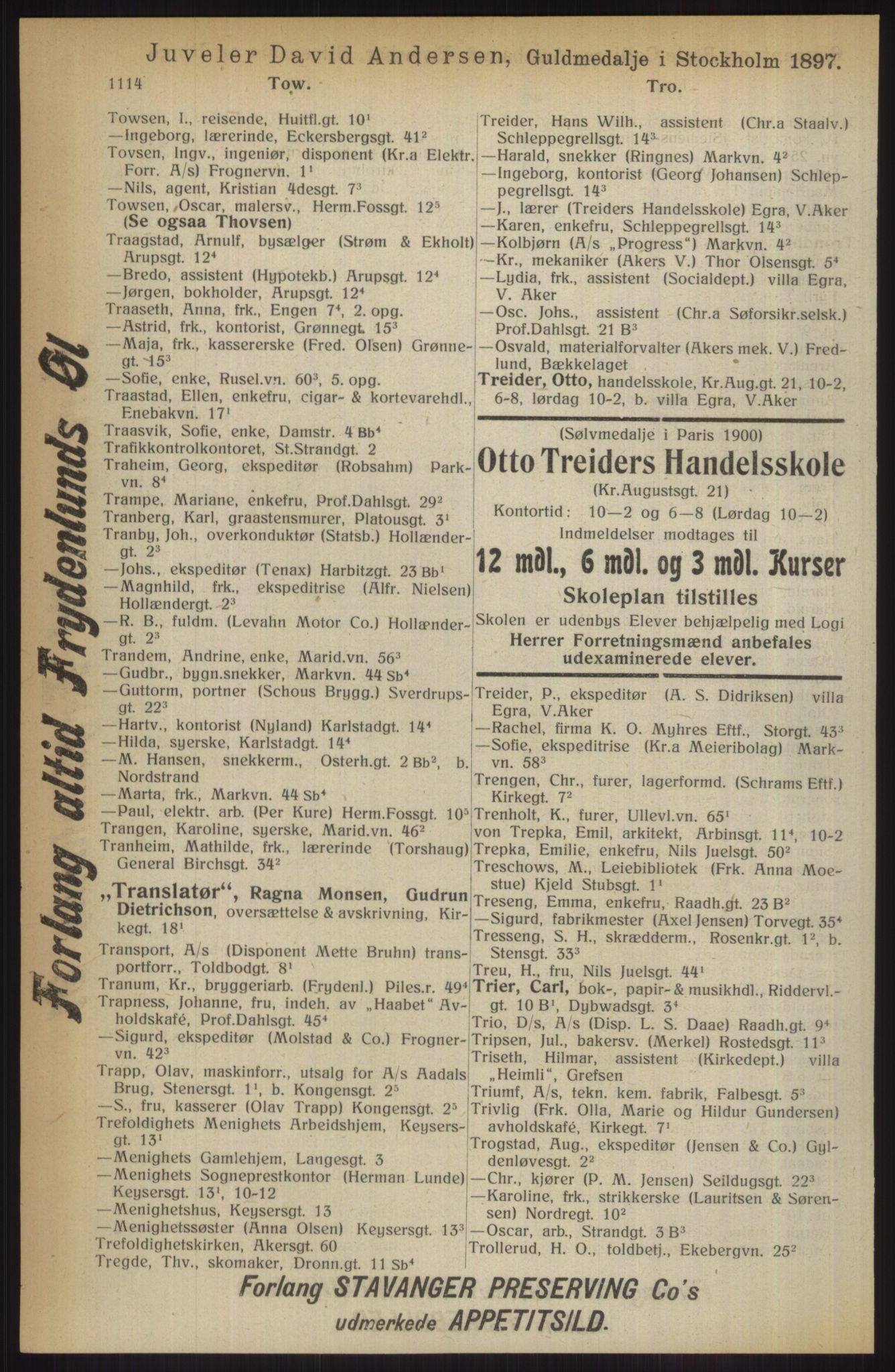 Kristiania/Oslo adressebok, PUBL/-, 1914, p. 1114