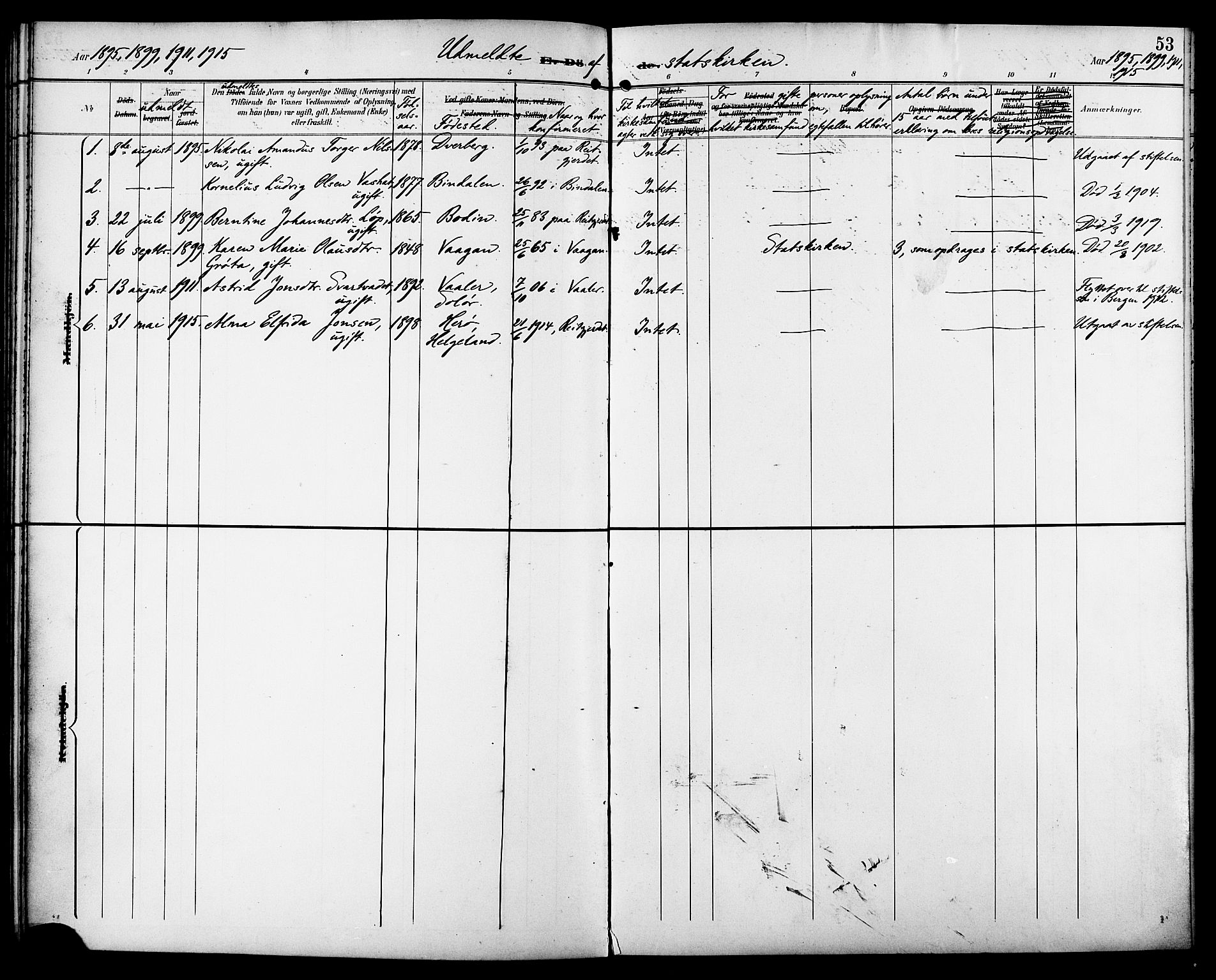 Ministerialprotokoller, klokkerbøker og fødselsregistre - Sør-Trøndelag, AV/SAT-A-1456/629/L0486: Parish register (official) no. 629A02, 1894-1919, p. 53