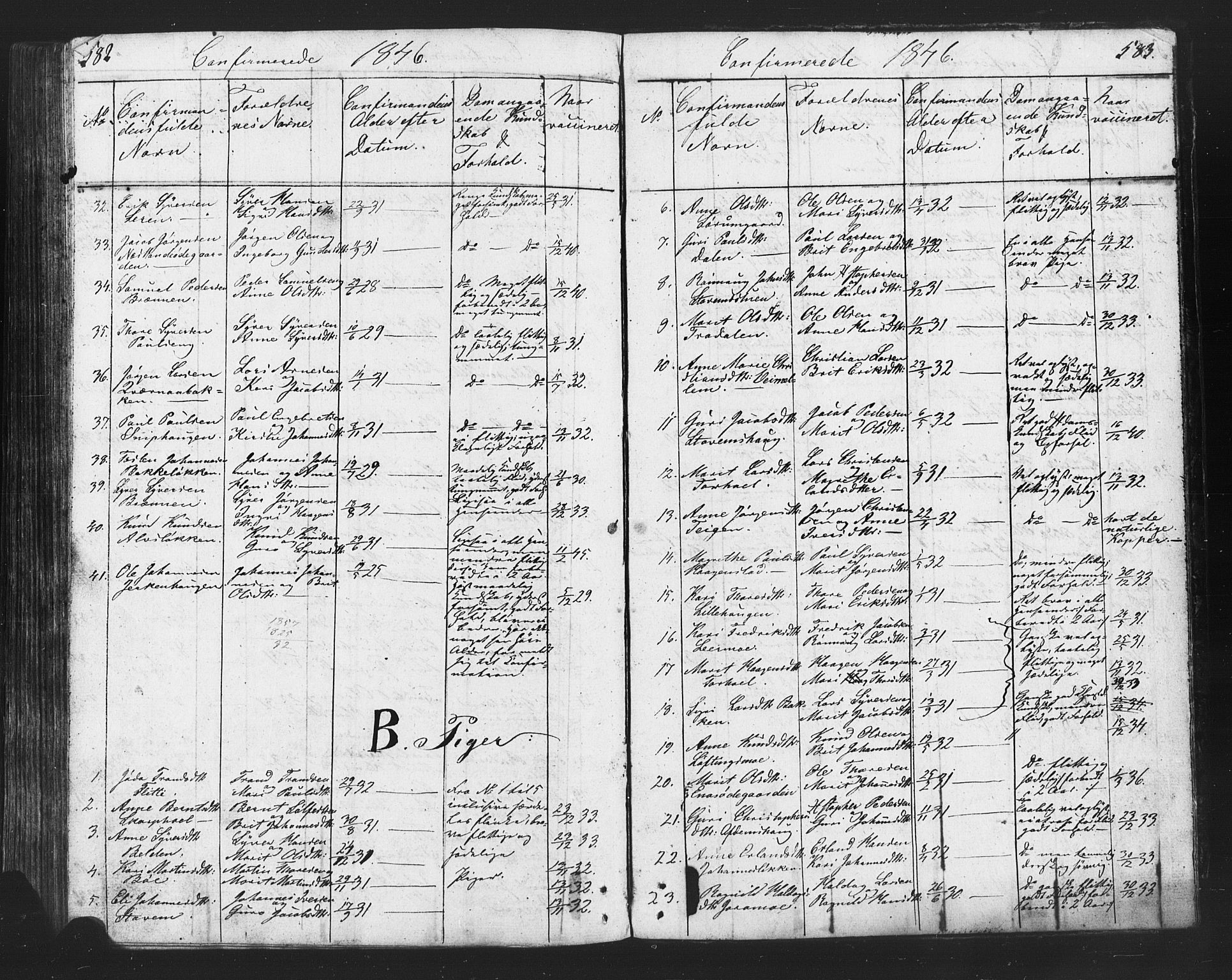 Lesja prestekontor, SAH/PREST-068/H/Ha/Hab/L0002: Parish register (copy) no. 2, 1832-1850, p. 582-583