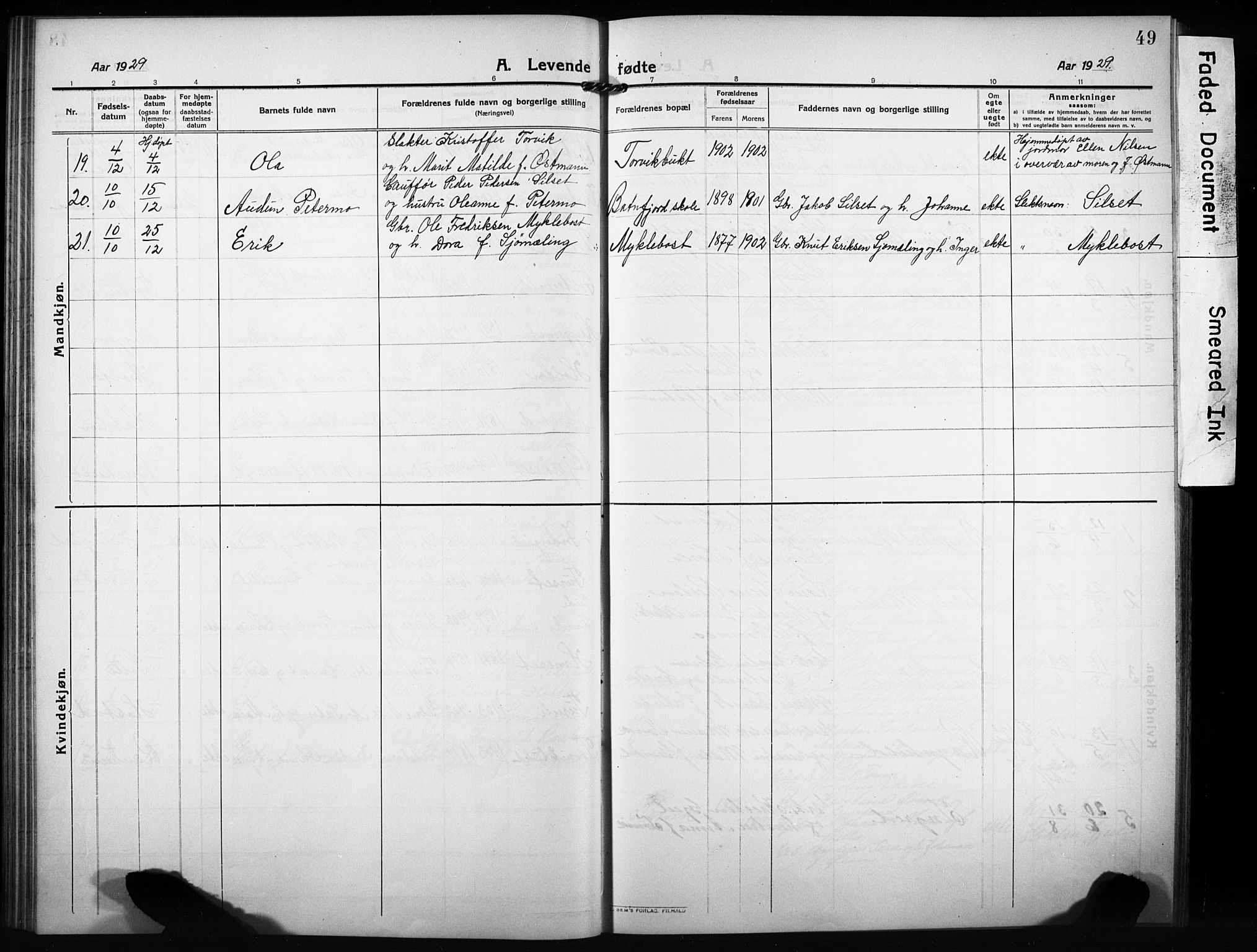 Ministerialprotokoller, klokkerbøker og fødselsregistre - Møre og Romsdal, SAT/A-1454/584/L0970: Parish register (copy) no. 584C03, 1912-1932, p. 49