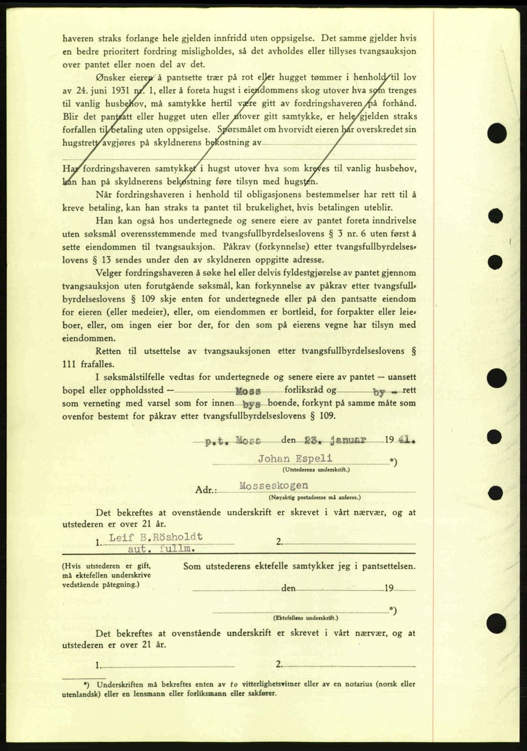 Moss sorenskriveri, AV/SAO-A-10168: Mortgage book no. B10, 1940-1941, Diary no: : 177/1941