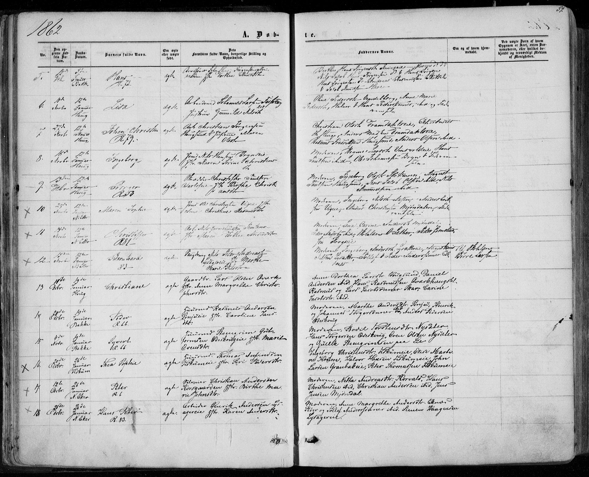 Eiker kirkebøker, SAKO/A-4/F/Fa/L0016: Parish register (official) no. I 16, 1860-1868, p. 54