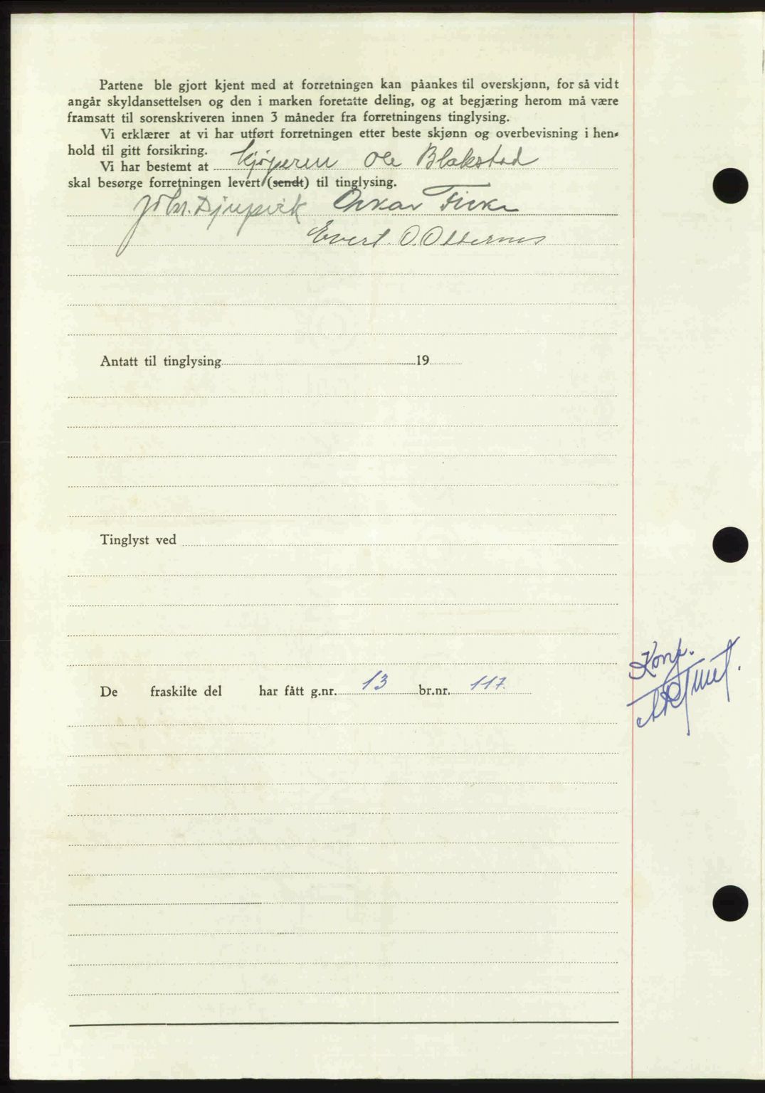 Nordmøre sorenskriveri, AV/SAT-A-4132/1/2/2Ca: Mortgage book no. A112, 1949-1949, Diary no: : 2917/1949