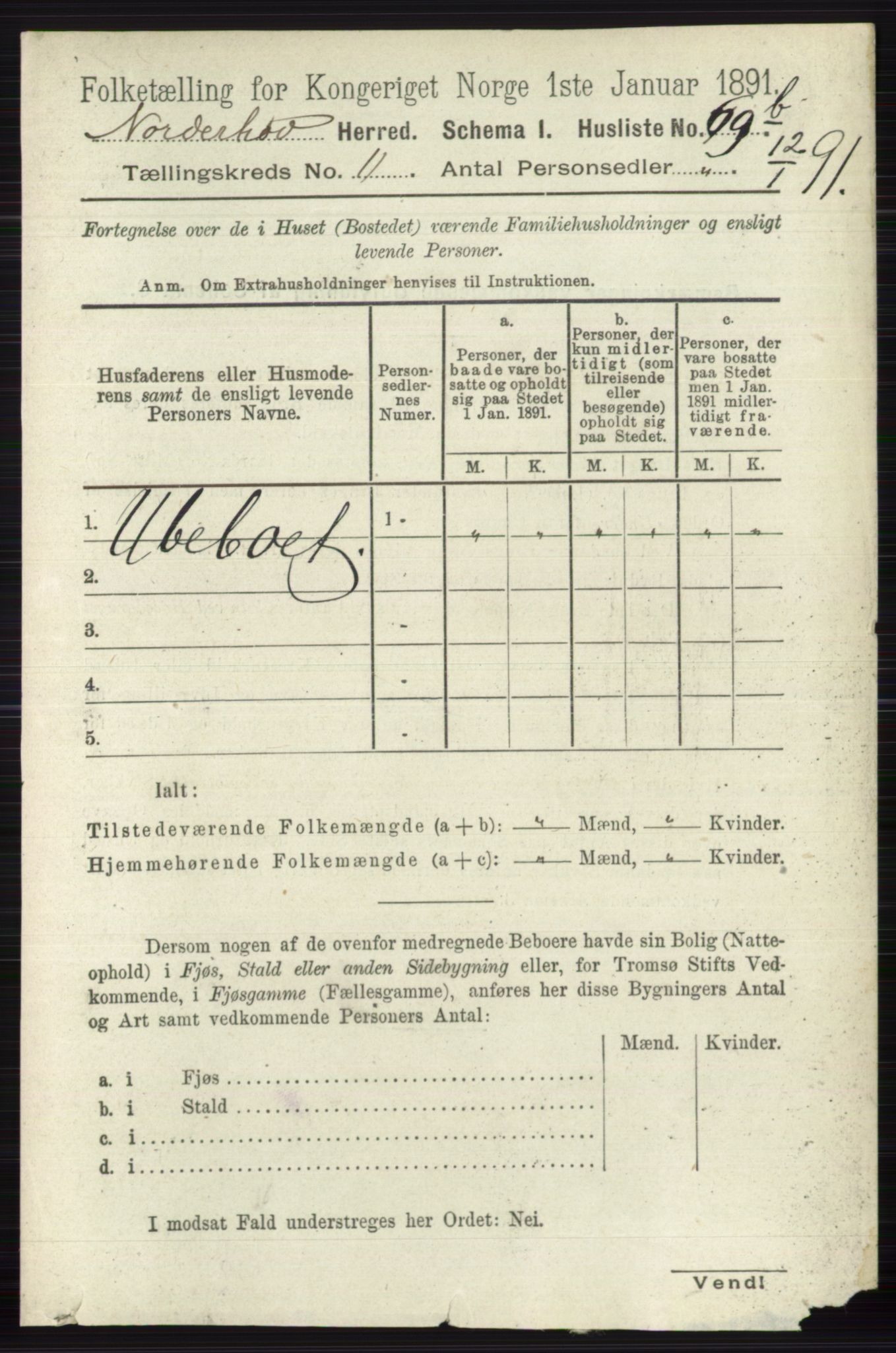 RA, 1891 census for 0613 Norderhov, 1891, p. 8059