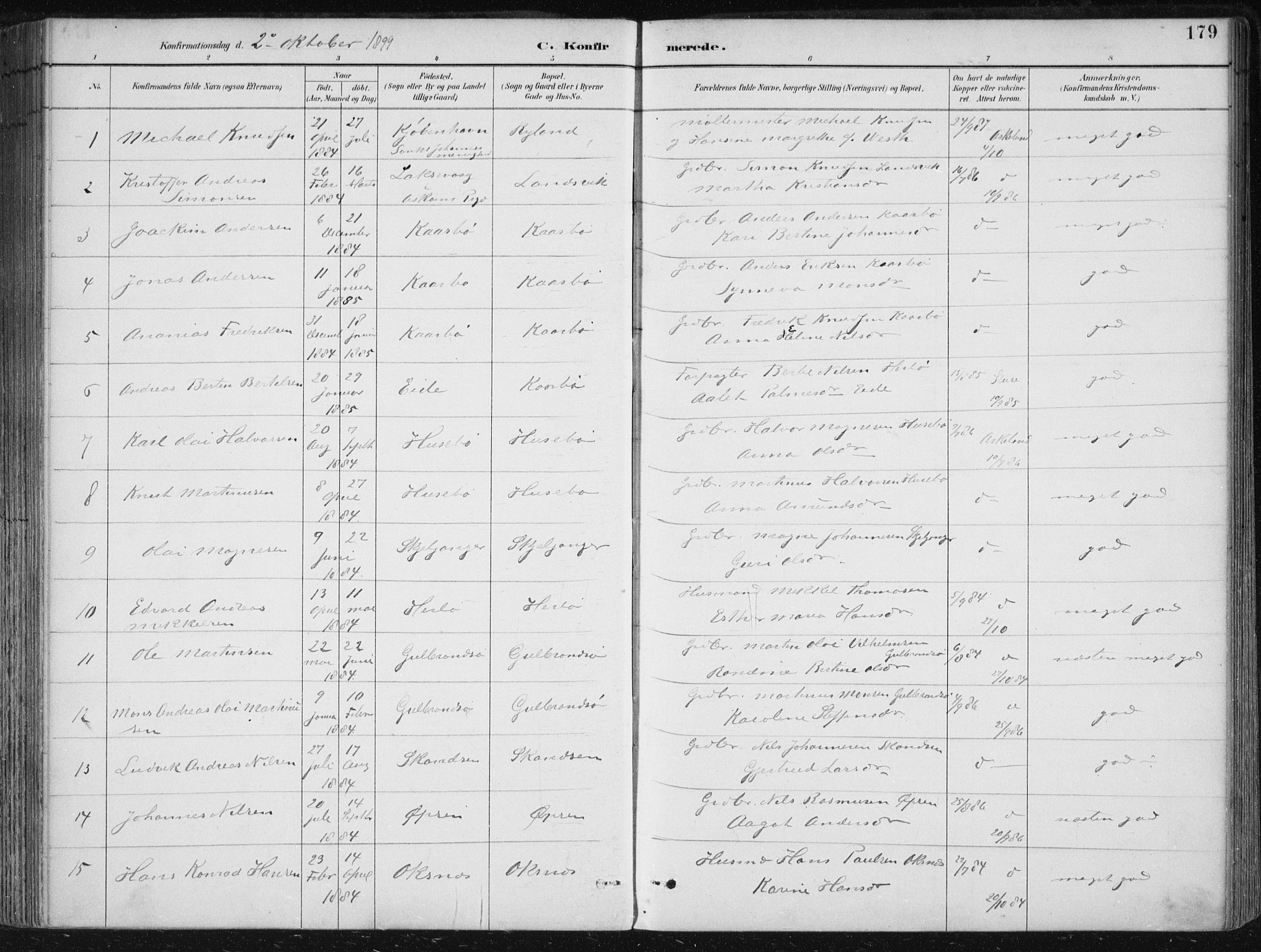 Herdla Sokneprestembete, AV/SAB-A-75701/H/Haa: Parish register (official) no. A 4, 1891-1905, p. 179