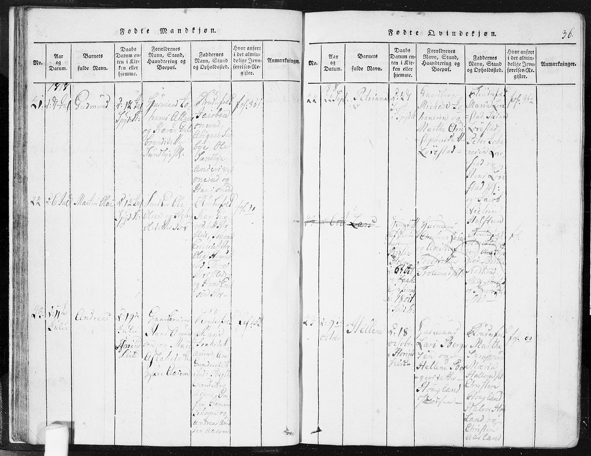 Spydeberg prestekontor Kirkebøker, SAO/A-10924/F/Fa/L0004: Parish register (official) no. I 4, 1814-1841, p. 36