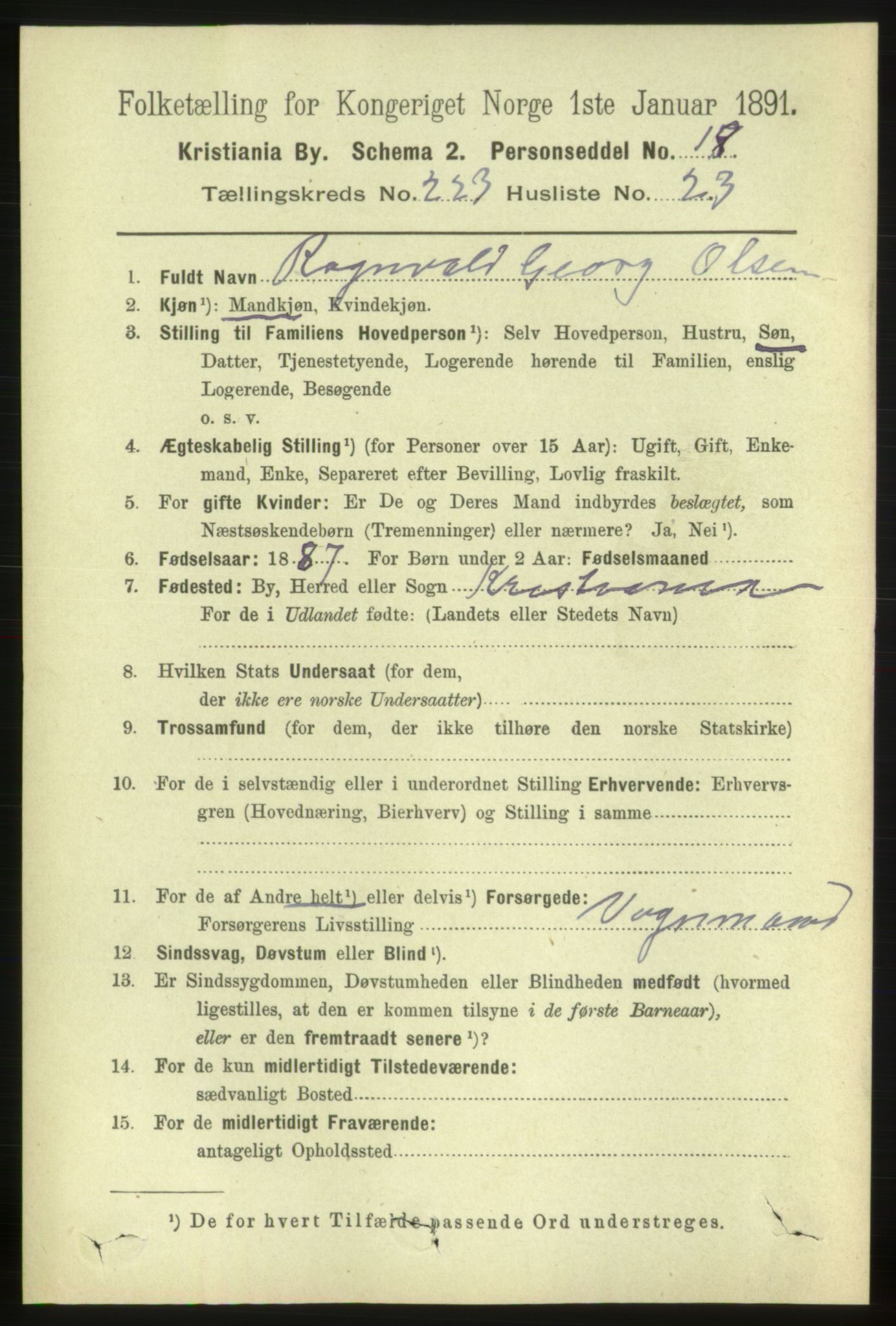 RA, 1891 census for 0301 Kristiania, 1891, p. 135255