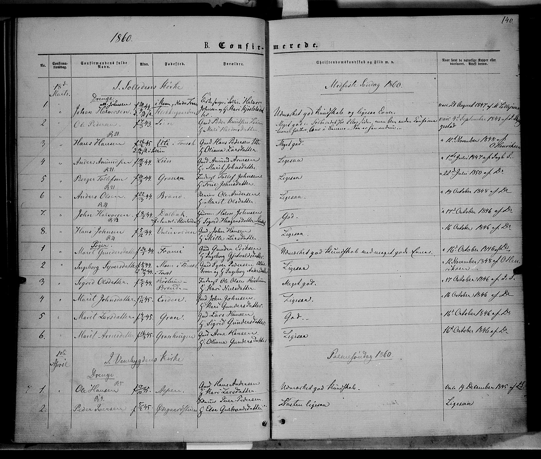 Ringebu prestekontor, SAH/PREST-082/H/Ha/Haa/L0007: Parish register (official) no. 7, 1860-1877, p. 140