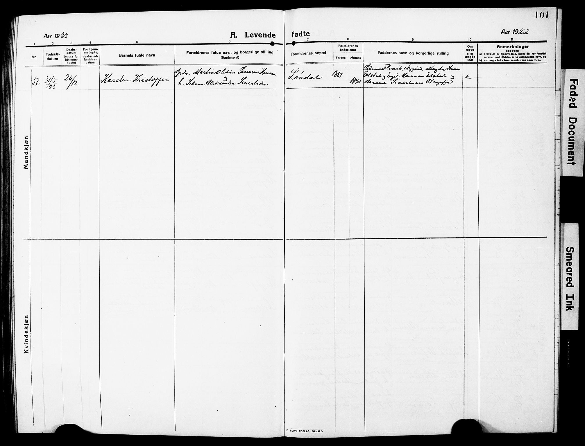 Ministerialprotokoller, klokkerbøker og fødselsregistre - Nordland, SAT/A-1459/880/L1142: Parish register (copy) no. 880C04, 1913-1930, p. 101