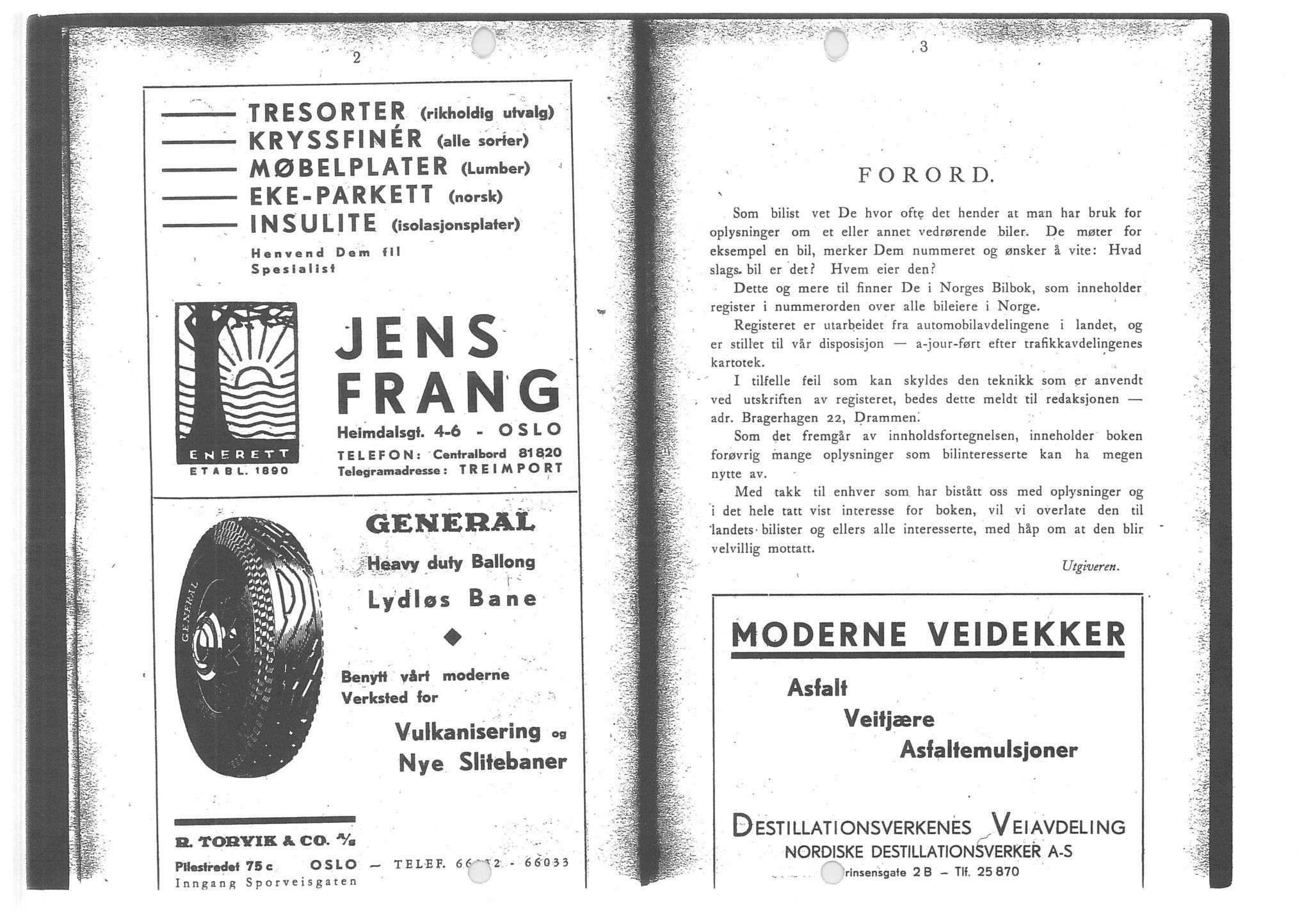 Andre publikasjoner, PUBL/PUBL-999/0001/1935: Norges bilbok 1935, 1935, p. 2-3