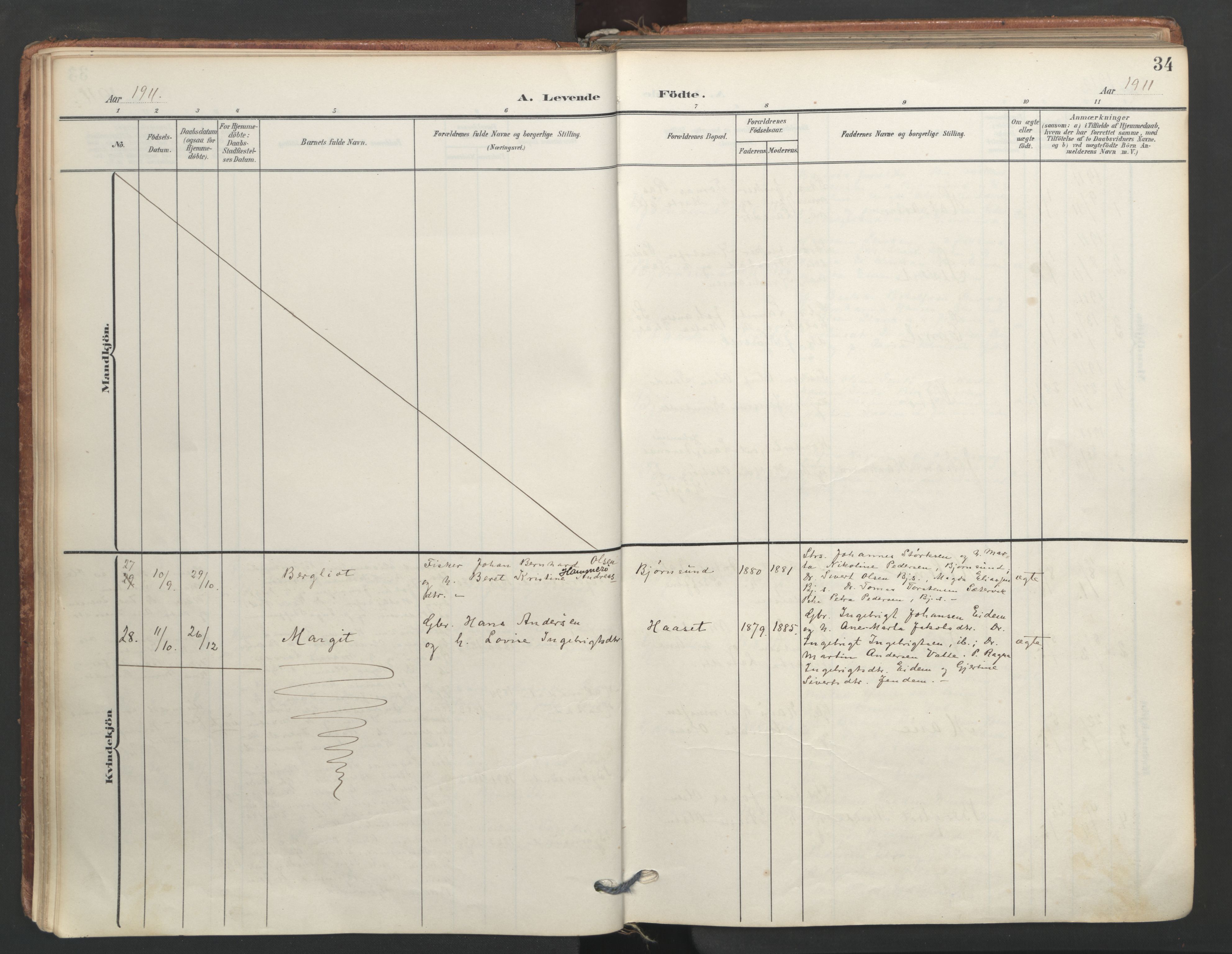 Ministerialprotokoller, klokkerbøker og fødselsregistre - Møre og Romsdal, AV/SAT-A-1454/565/L0751: Parish register (official) no. 565A05, 1905-1979, p. 34