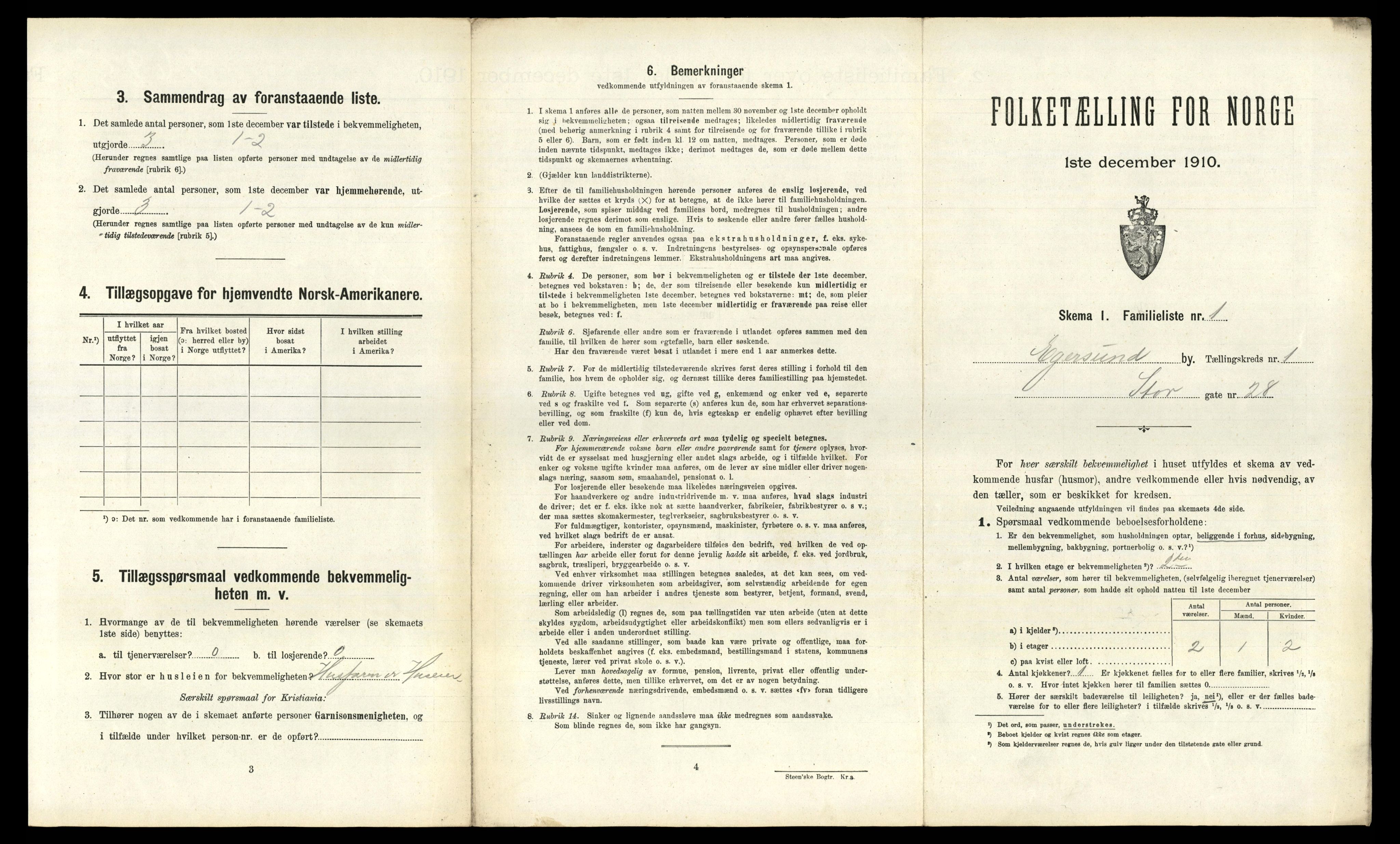 RA, 1910 census for Egersund, 1910, p. 1097