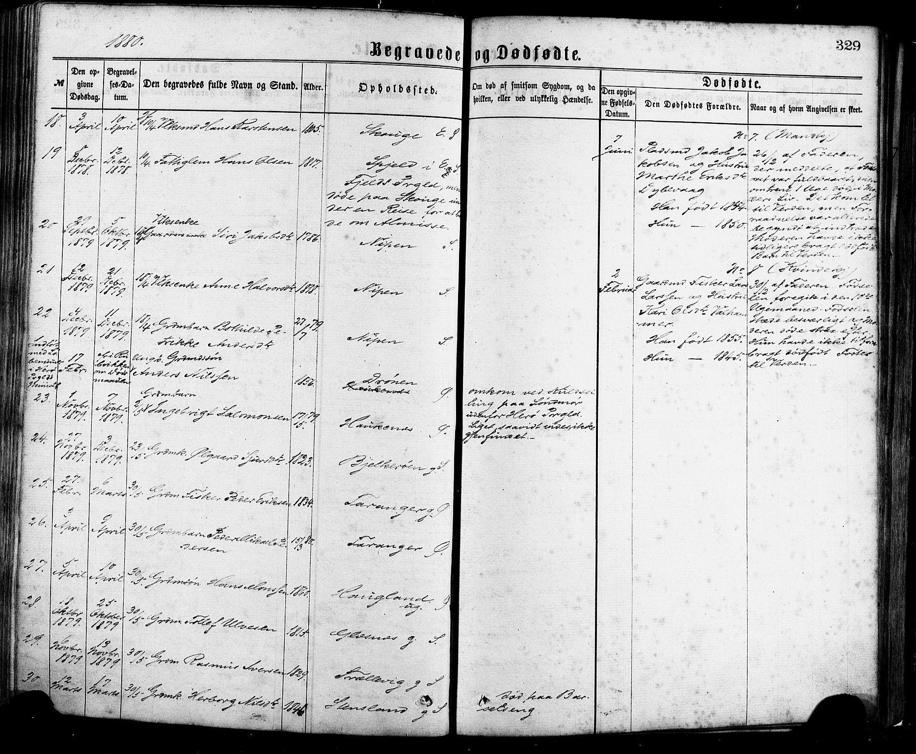 Sund sokneprestembete, AV/SAB-A-99930: Parish register (official) no. A 15, 1867-1881, p. 329