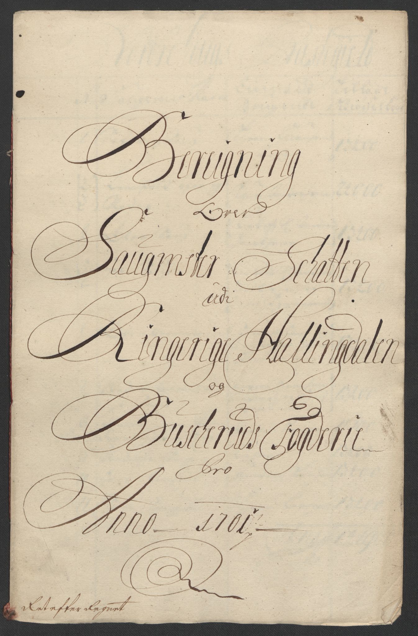 Rentekammeret inntil 1814, Reviderte regnskaper, Fogderegnskap, AV/RA-EA-4092/R22/L1458: Fogderegnskap Ringerike, Hallingdal og Buskerud, 1701, p. 257