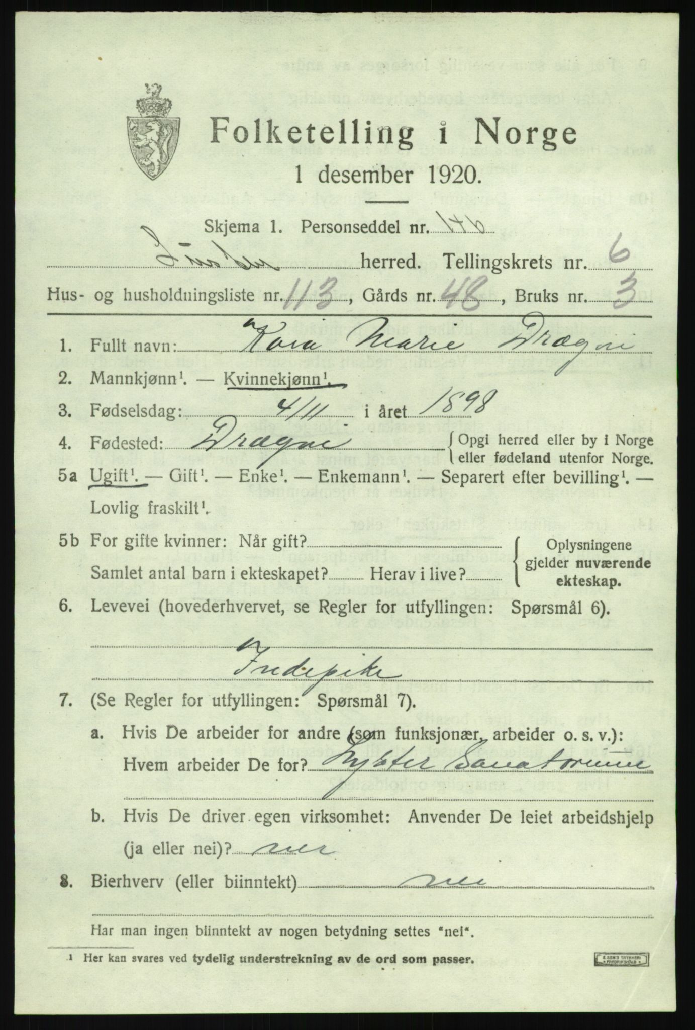 SAB, 1920 census for Luster, 1920, p. 4544