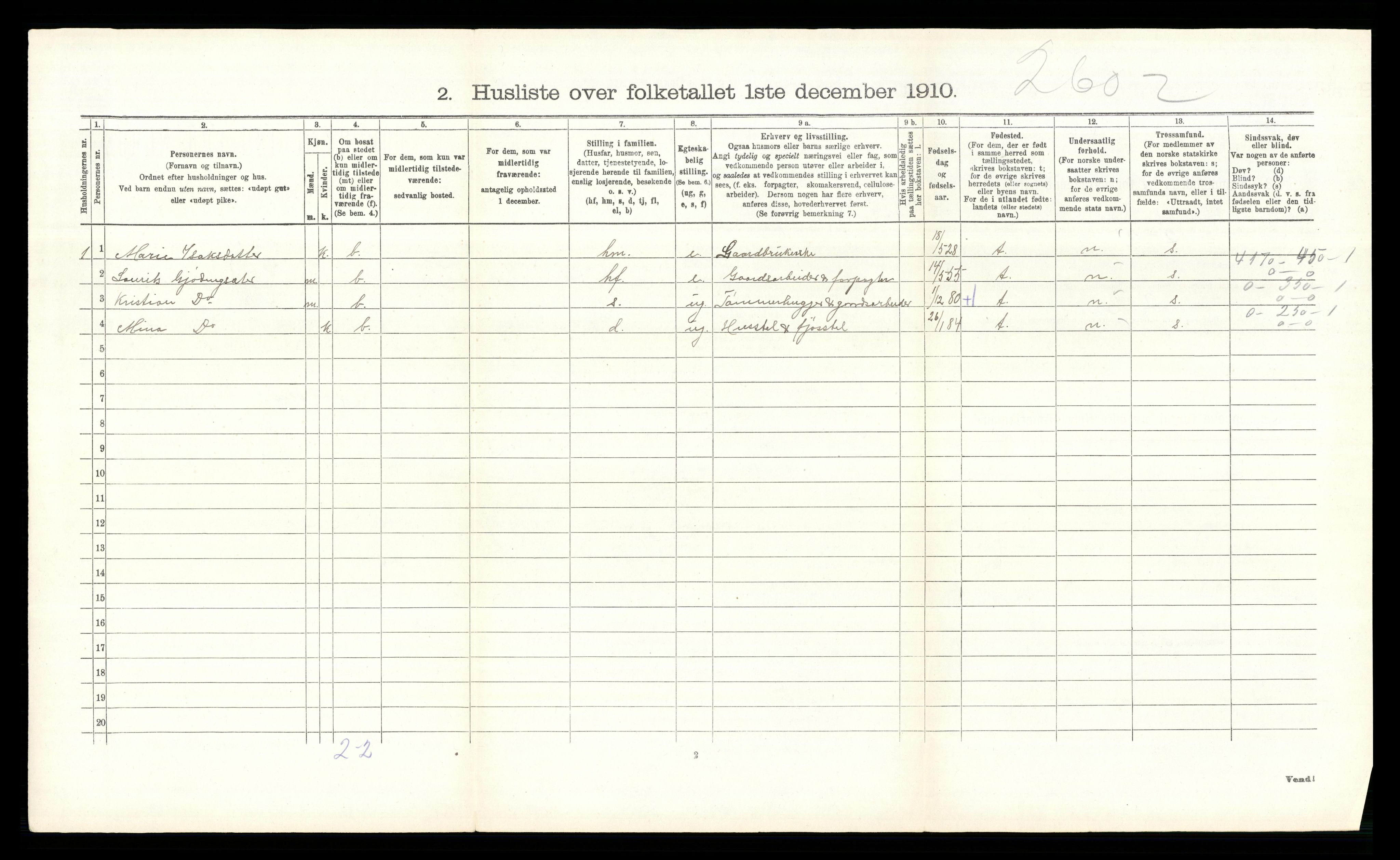 RA, 1910 census for Hurdal, 1910, p. 369