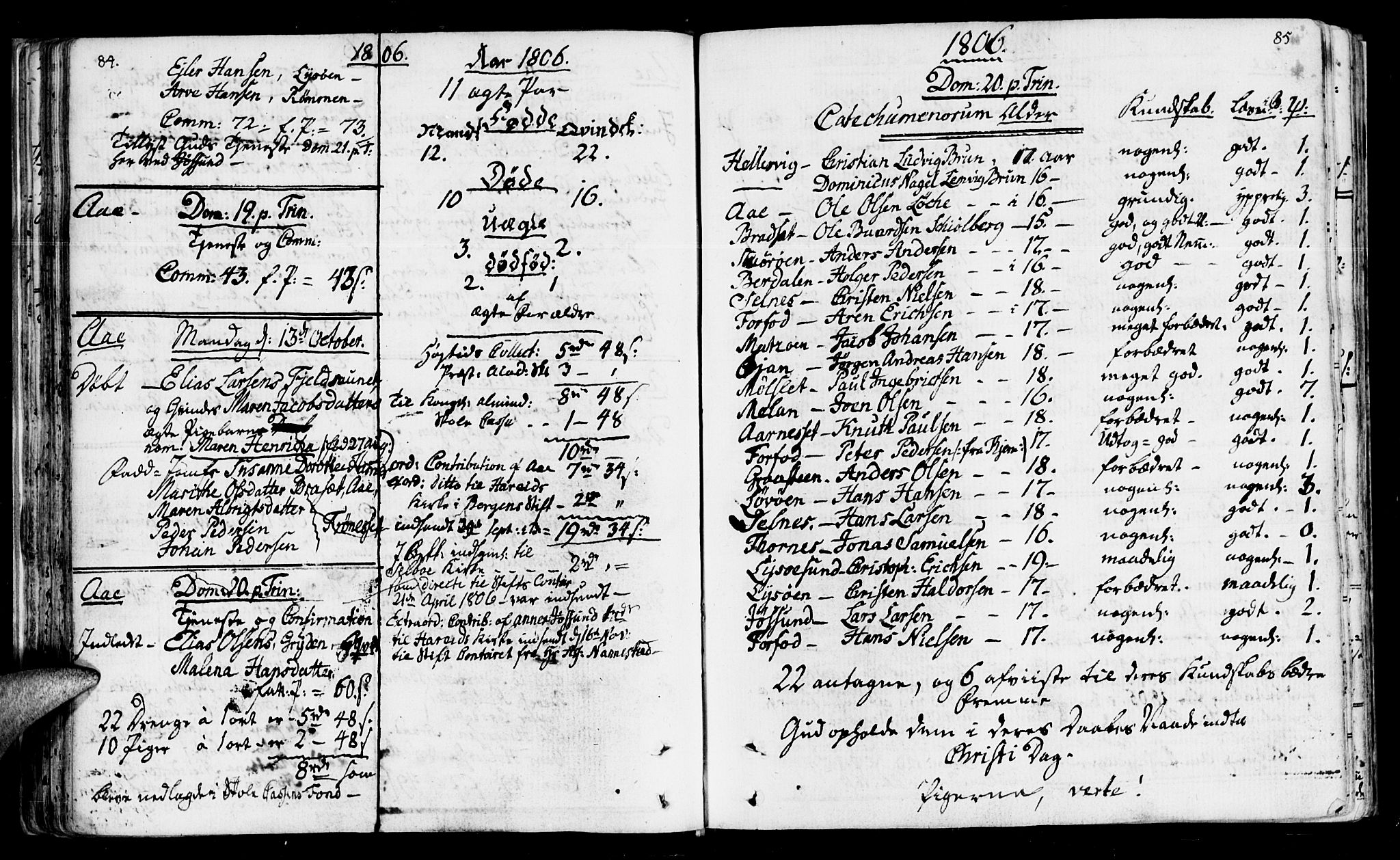 Ministerialprotokoller, klokkerbøker og fødselsregistre - Sør-Trøndelag, AV/SAT-A-1456/655/L0674: Parish register (official) no. 655A03, 1802-1826, p. 84-85