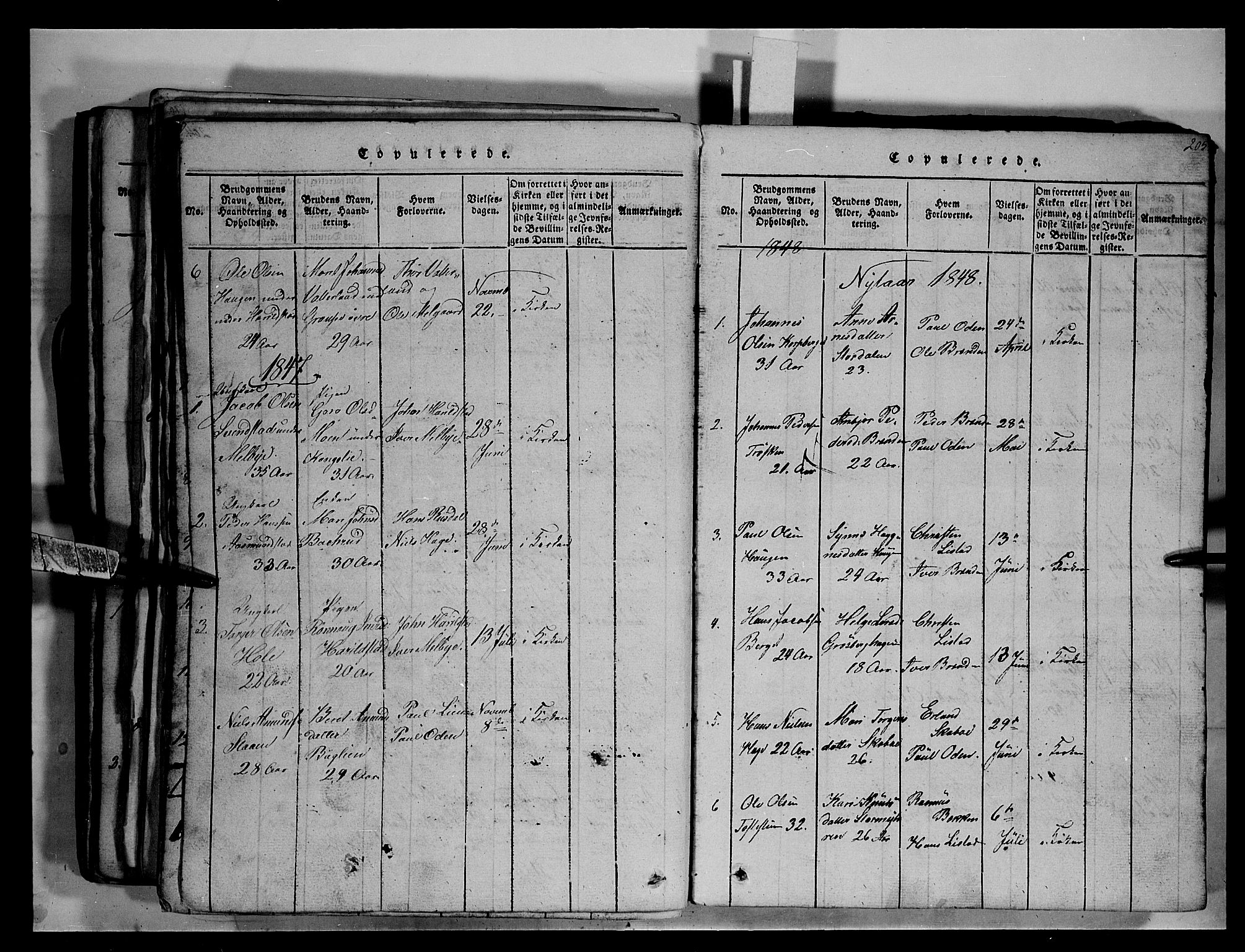 Fron prestekontor, SAH/PREST-078/H/Ha/Hab/L0003: Parish register (copy) no. 3, 1816-1850, p. 205