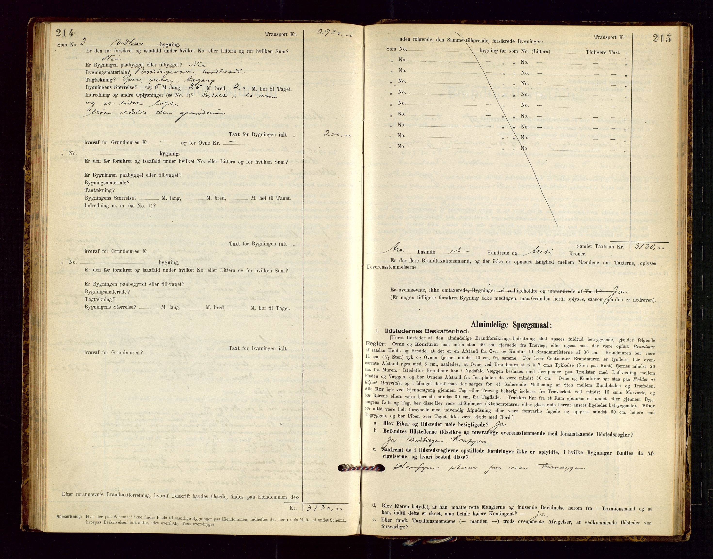 Helleland lensmannskontor, SAST/A-100209/Gob/L0001: "Brandtaxationsprotokol", 1896-1919, p. 214-215