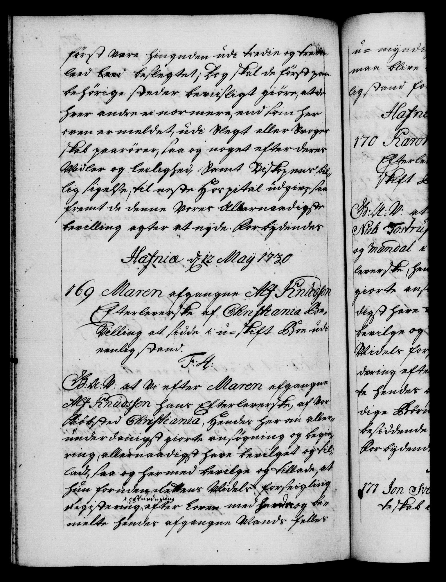 Danske Kanselli 1572-1799, AV/RA-EA-3023/F/Fc/Fca/Fcaa/L0026: Norske registre, 1729-1730, p. 437b