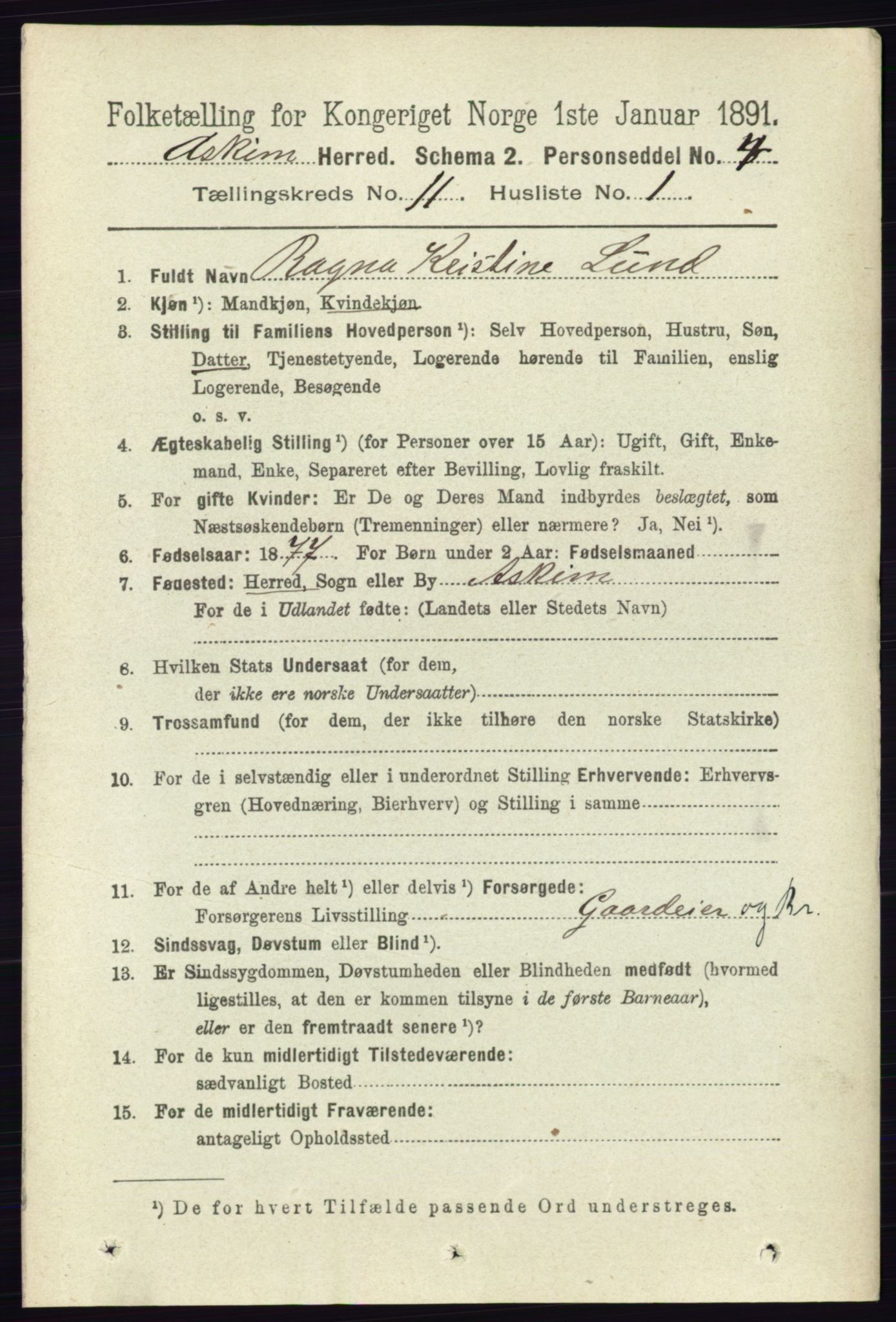 RA, 1891 census for 0124 Askim, 1891, p. 1744