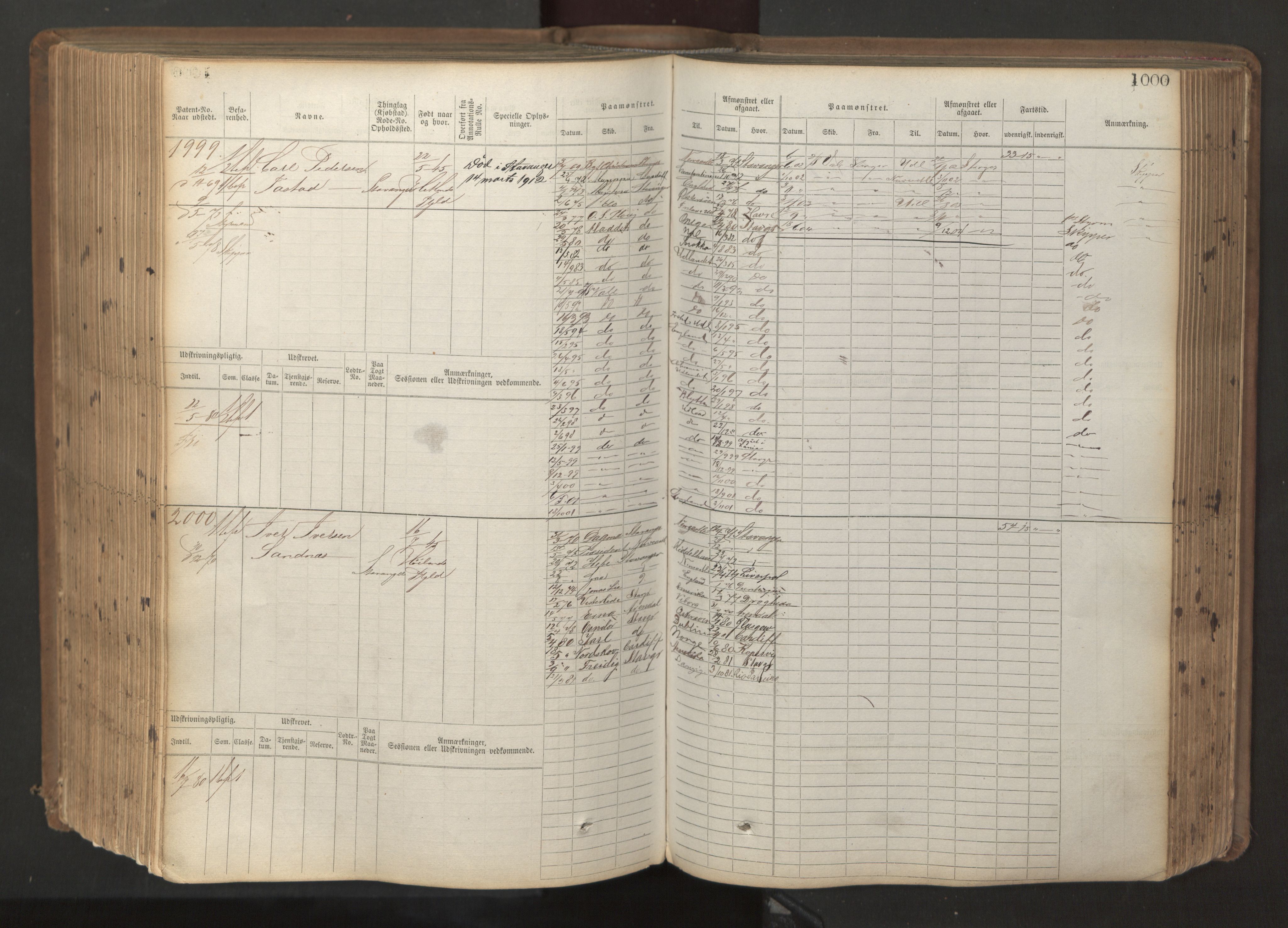 Stavanger sjømannskontor, AV/SAST-A-102006/F/Fb/Fbb/L0017: Sjøfartshovedrulle patnentnr. 1203-2402 (dublett), 1869, p. 403