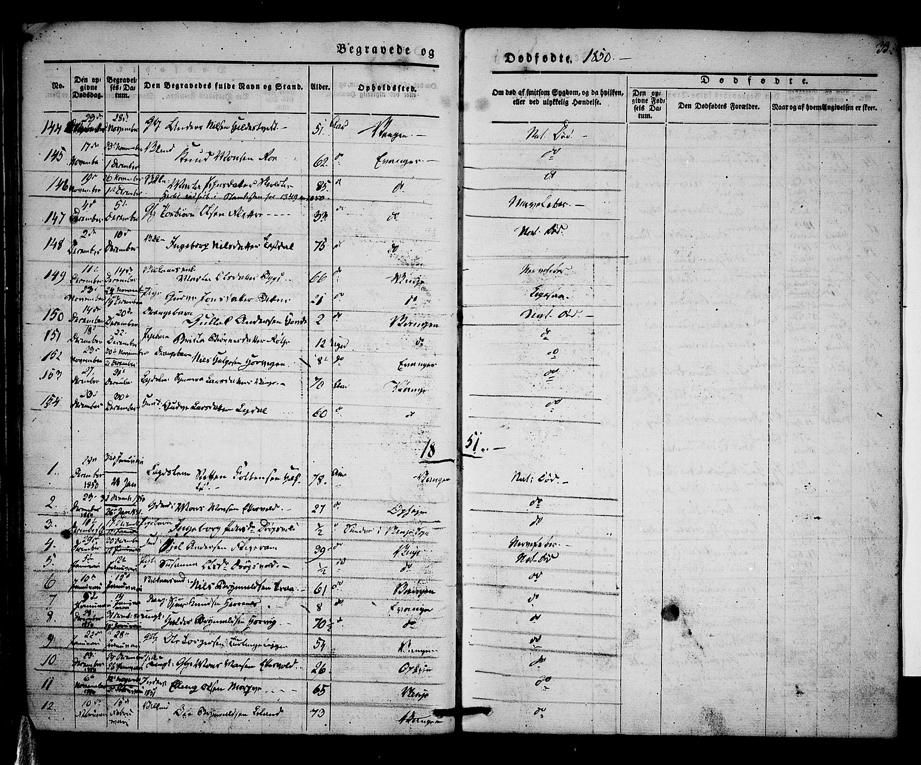 Voss sokneprestembete, SAB/A-79001/H/Haa: Parish register (official) no. A 15, 1845-1855, p. 33