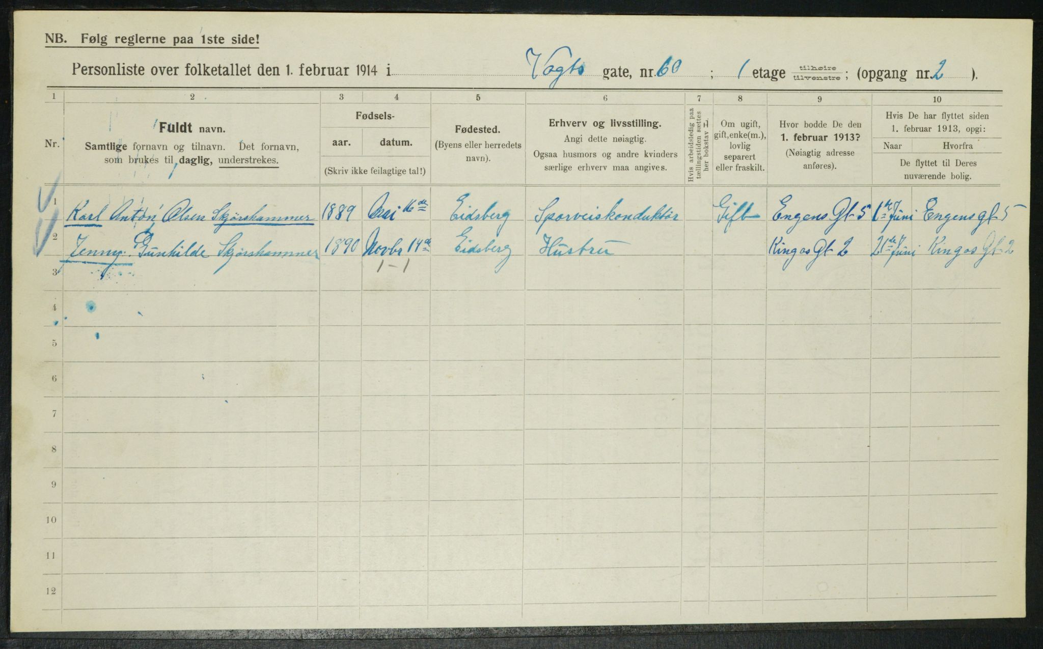 OBA, Municipal Census 1914 for Kristiania, 1914, p. 126446