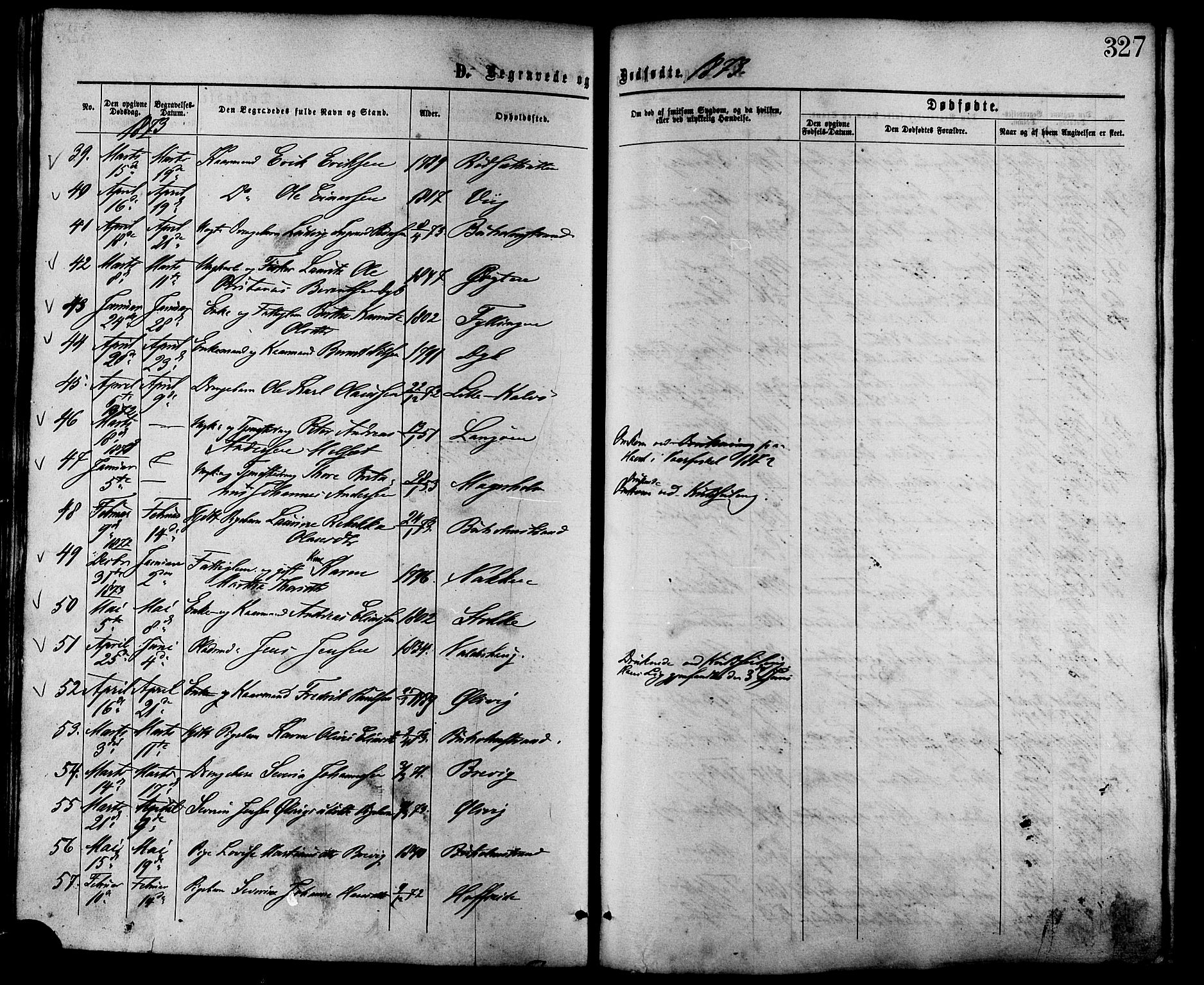 Ministerialprotokoller, klokkerbøker og fødselsregistre - Møre og Romsdal, AV/SAT-A-1454/528/L0399: Parish register (official) no. 528A10, 1864-1879, p. 327