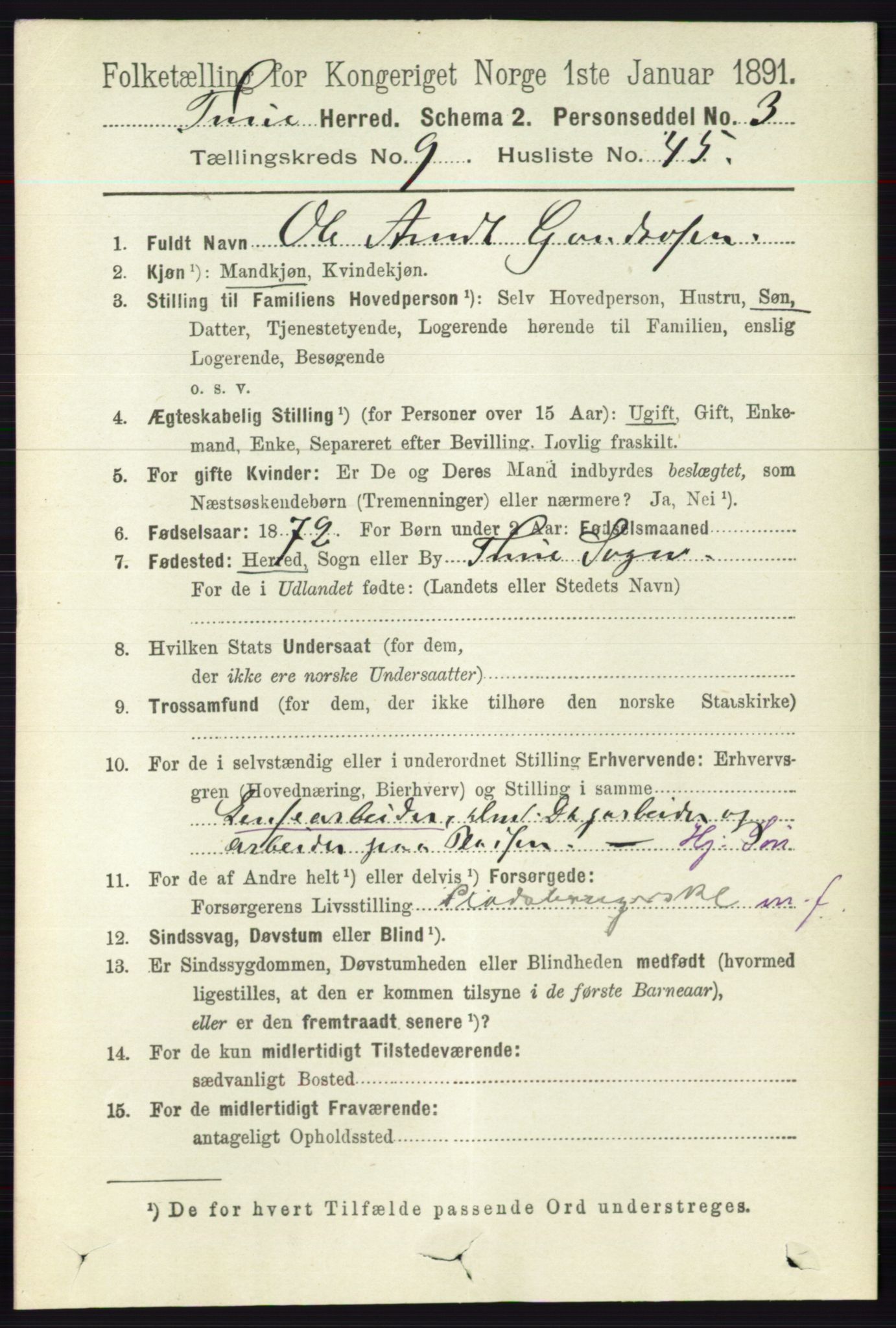 RA, 1891 census for 0130 Tune, 1891, p. 6499