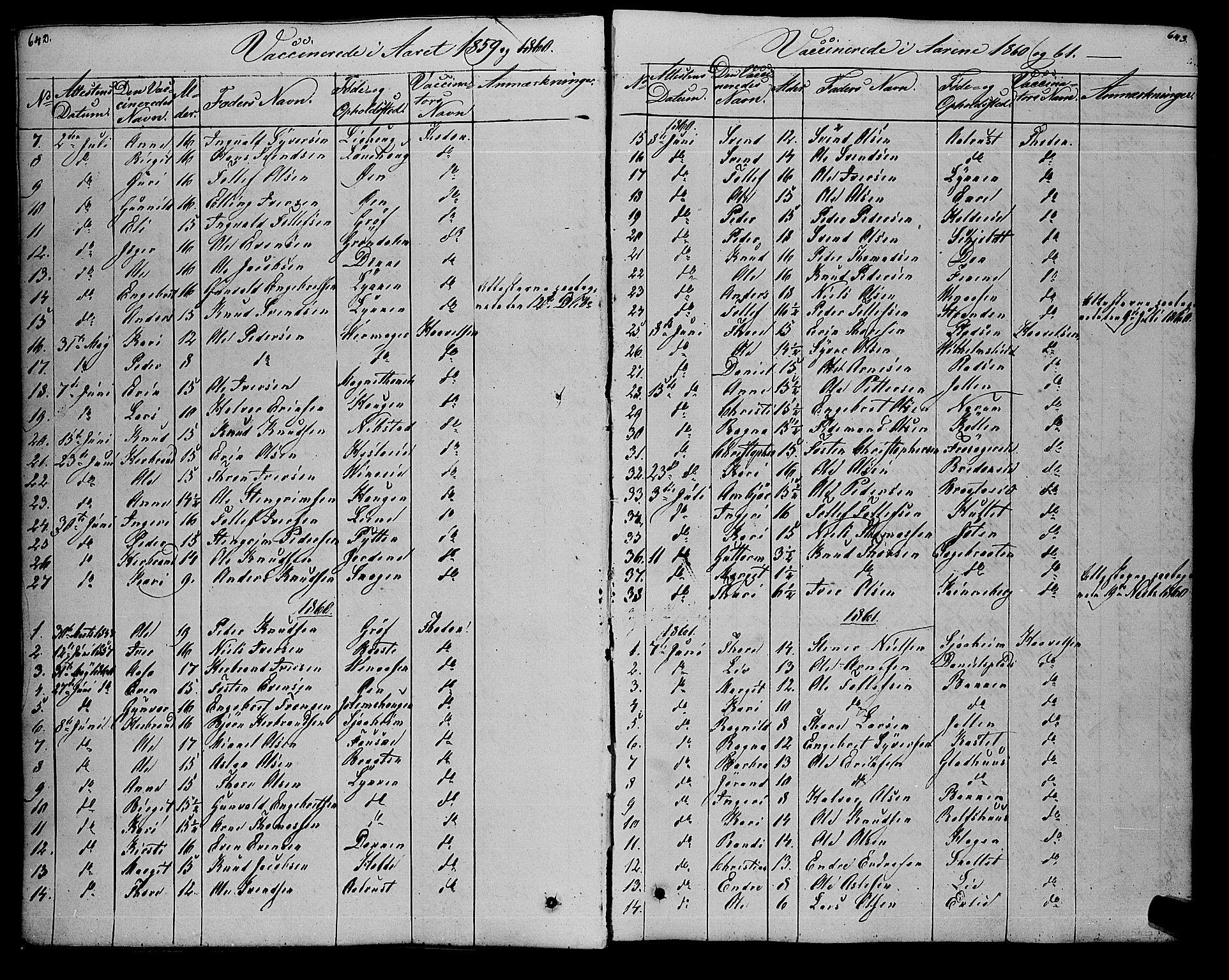 Gol kirkebøker, SAKO/A-226/F/Fa/L0002: Parish register (official) no. I 2, 1837-1863, p. 642-643