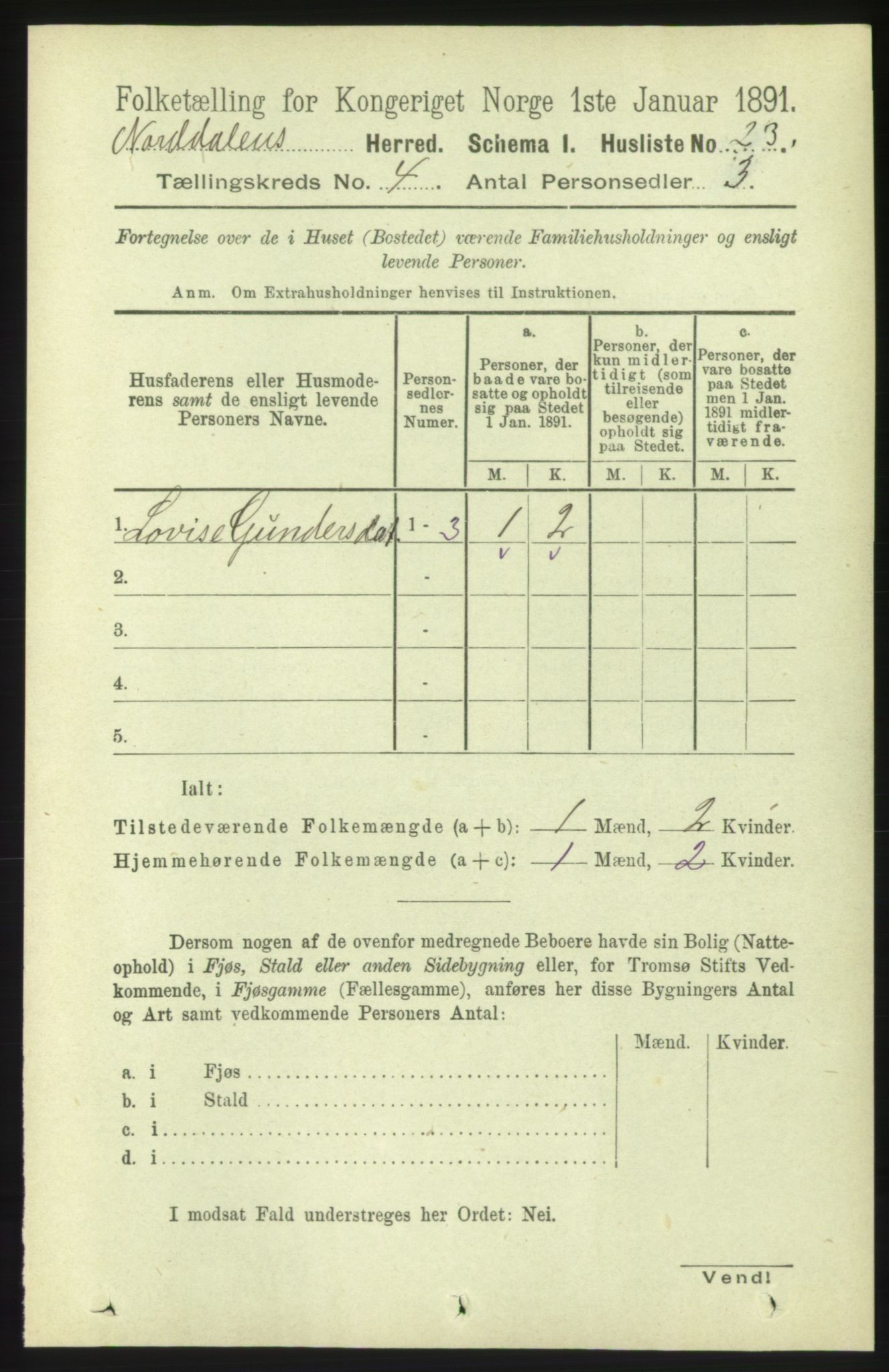 RA, 1891 census for 1524 Norddal, 1891, p. 772