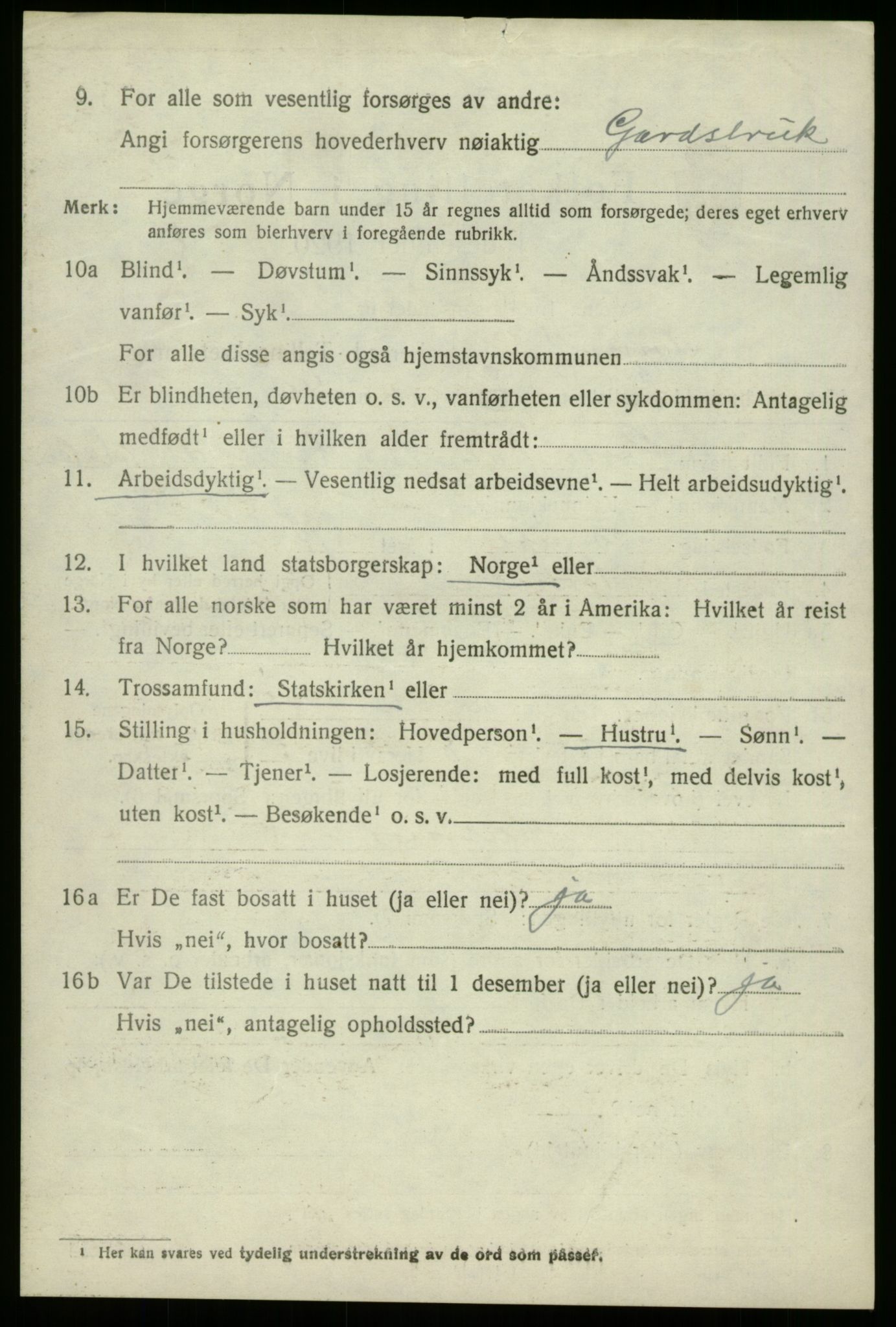 SAB, 1920 census for Innvik, 1920, p. 1152