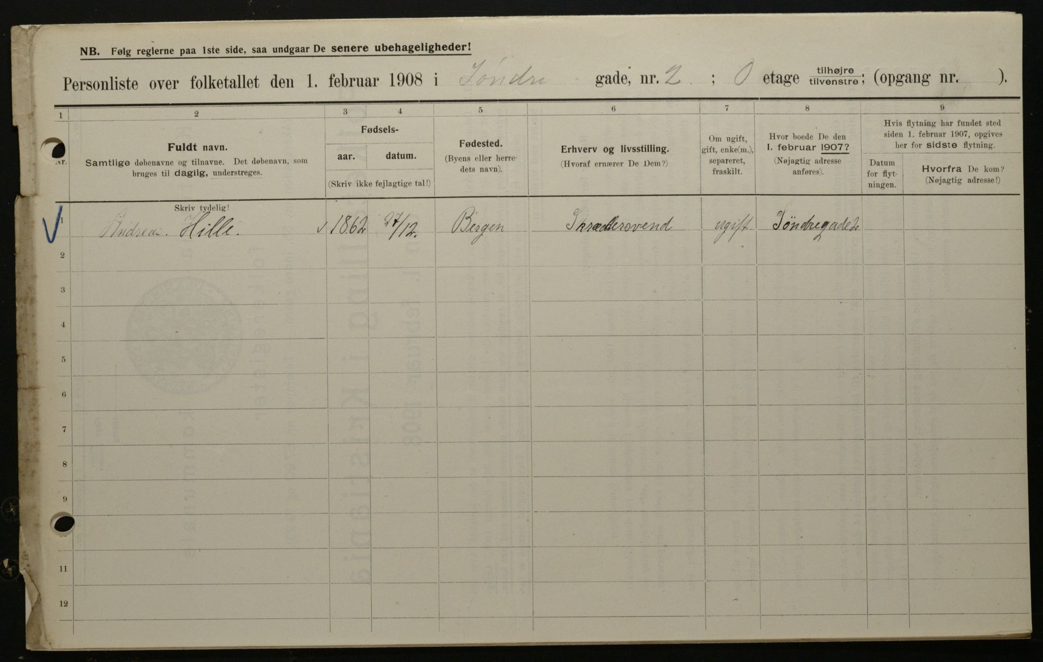 OBA, Municipal Census 1908 for Kristiania, 1908, p. 95550