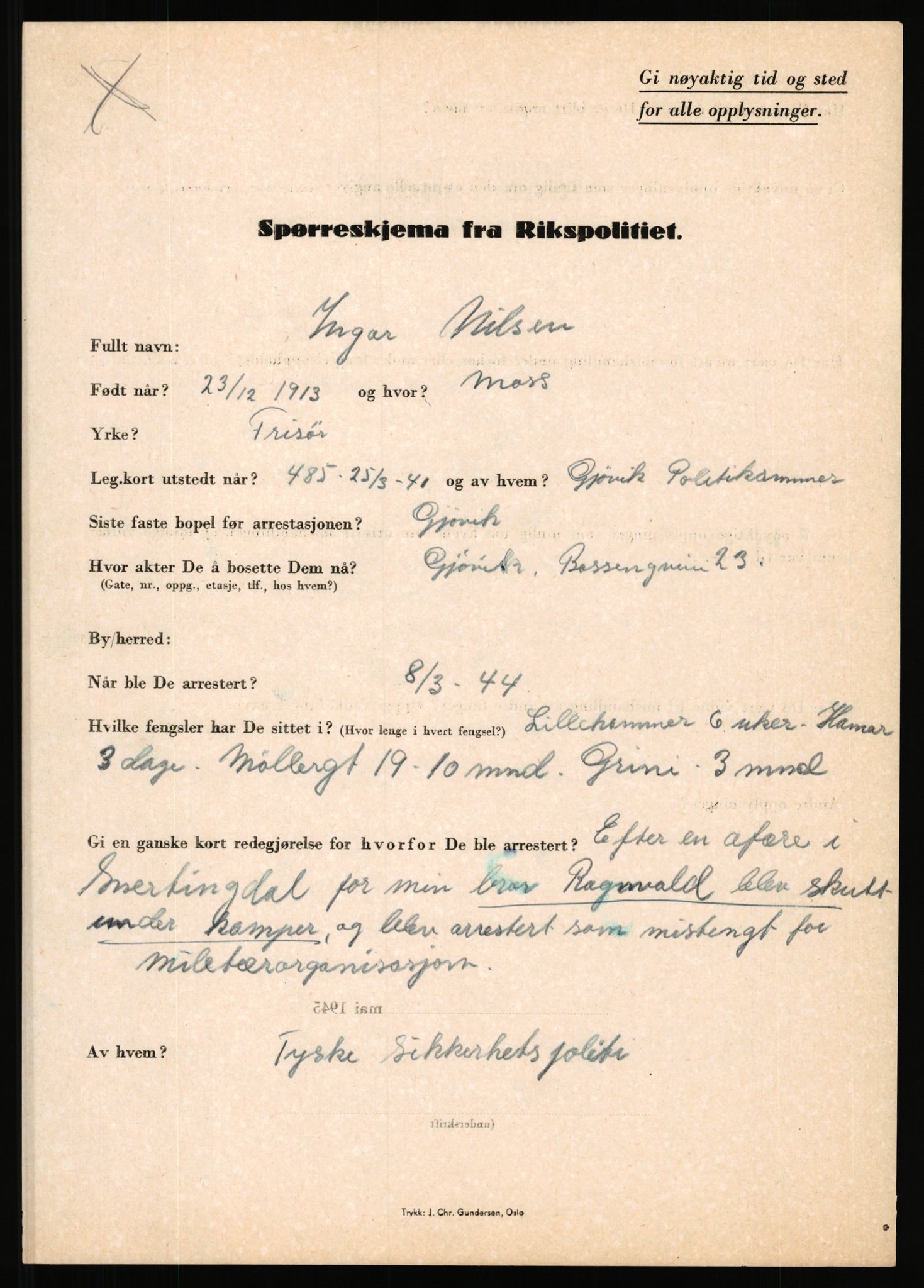 Rikspolitisjefen, AV/RA-S-1560/L/L0012: Mogensen, Øivind - Noraas, Lars, 1940-1945, p. 664