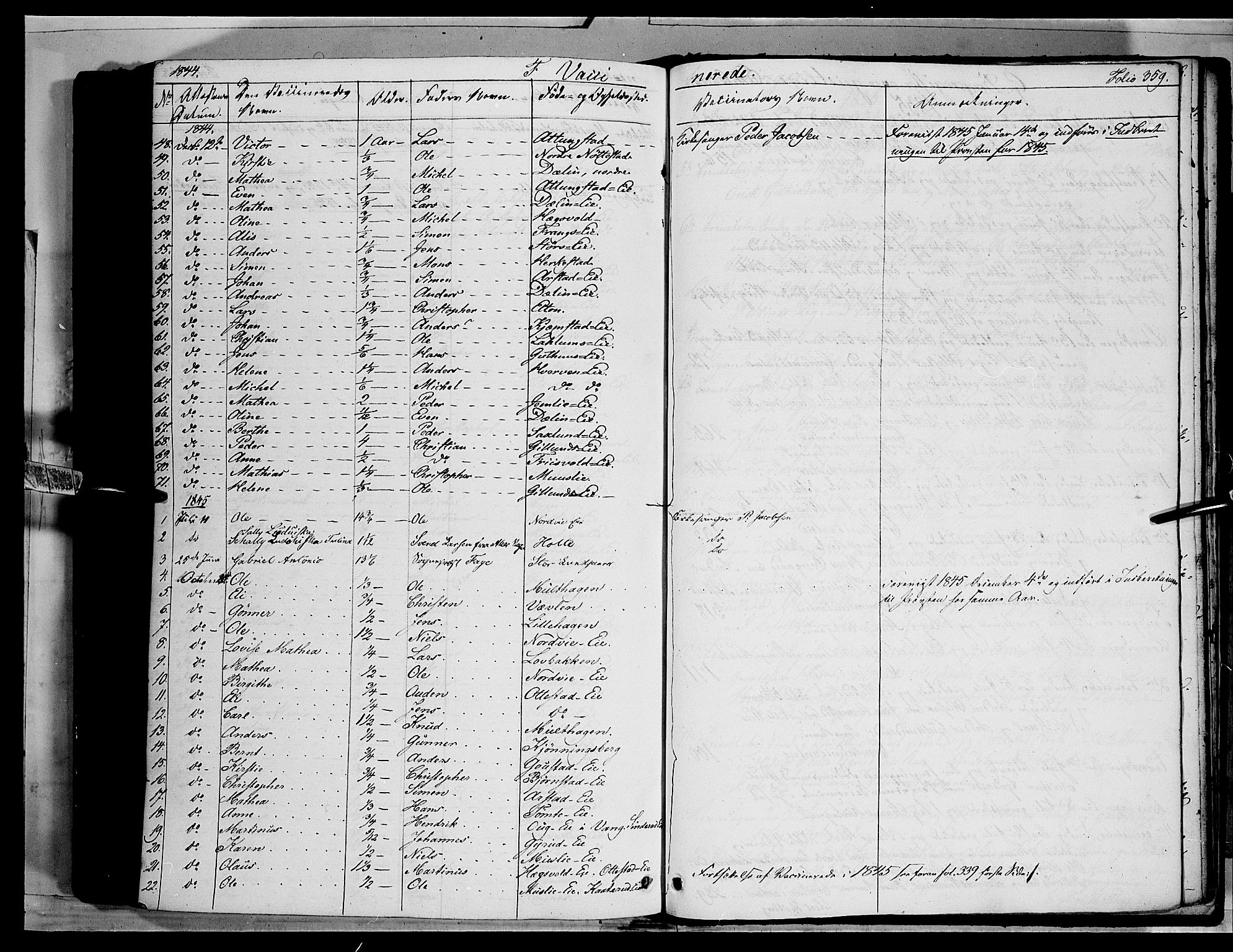 Stange prestekontor, AV/SAH-PREST-002/K/L0010: Parish register (official) no. 10, 1835-1845, p. 359